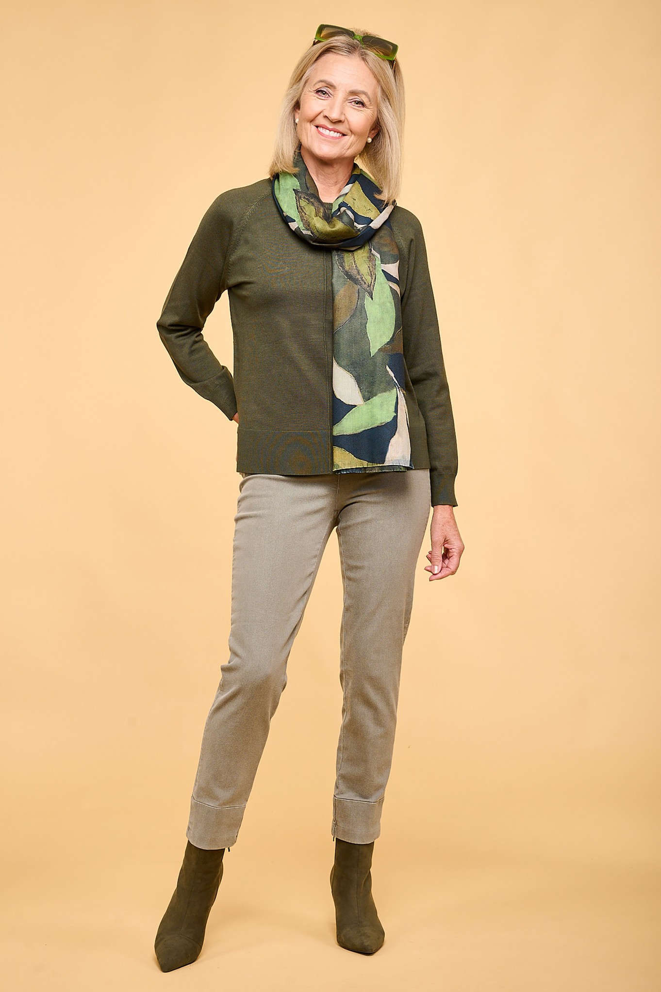 Robell Bella 09 Denim  Jean Olive Green 85