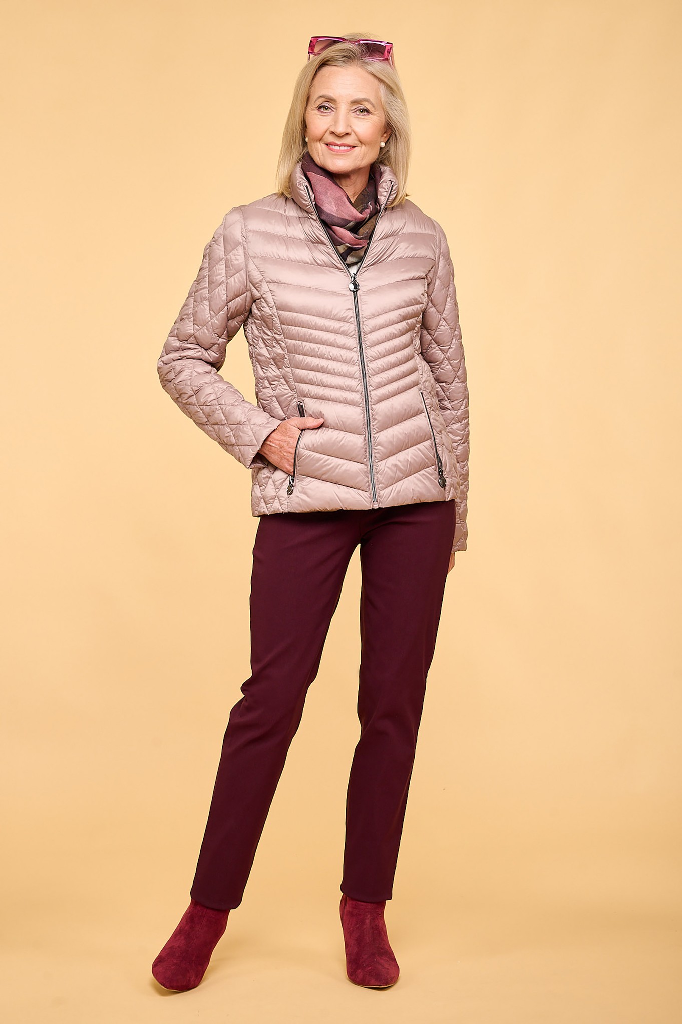 Robell Bella Full Length Trouser Aubergine 560