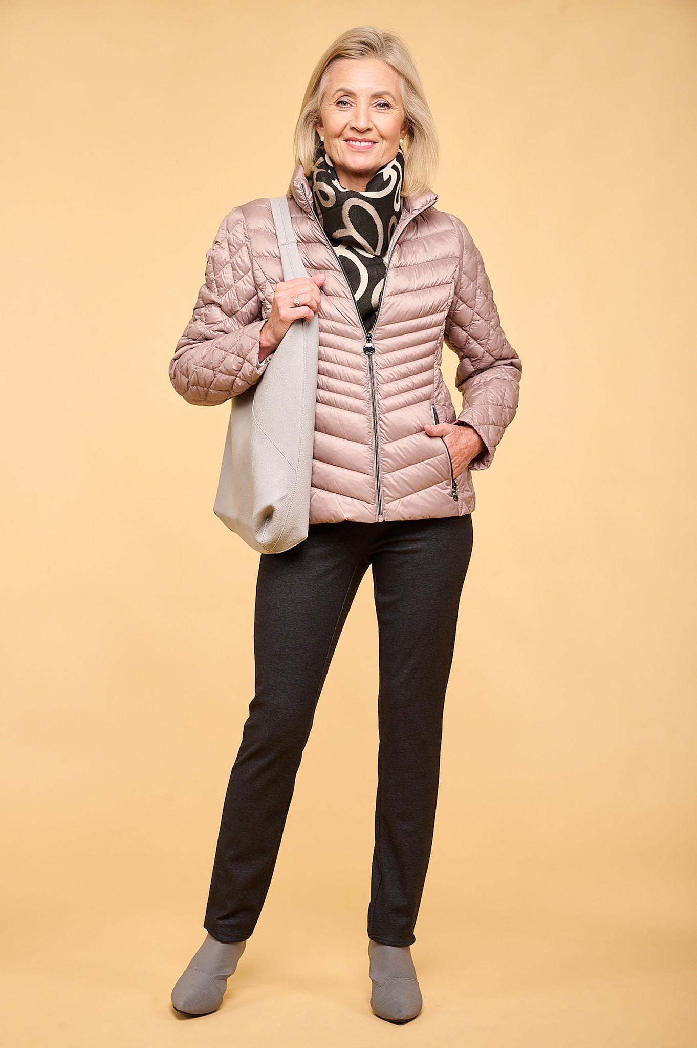 Robell Rose Flannel Trousers Charcoal 99