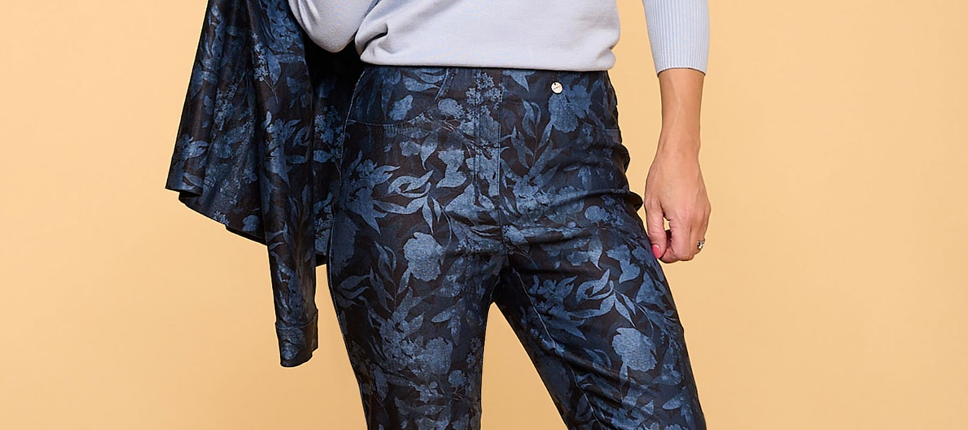 Women's Robell Patterned Trousers