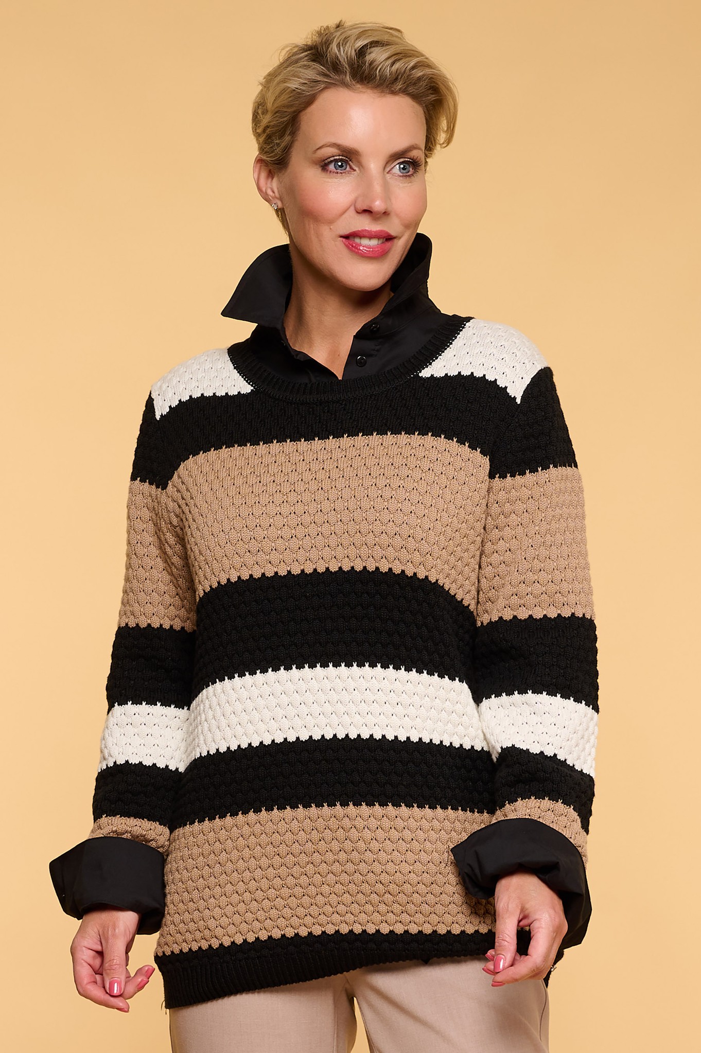 Sunday Calida Stripe Jumper Camel 16