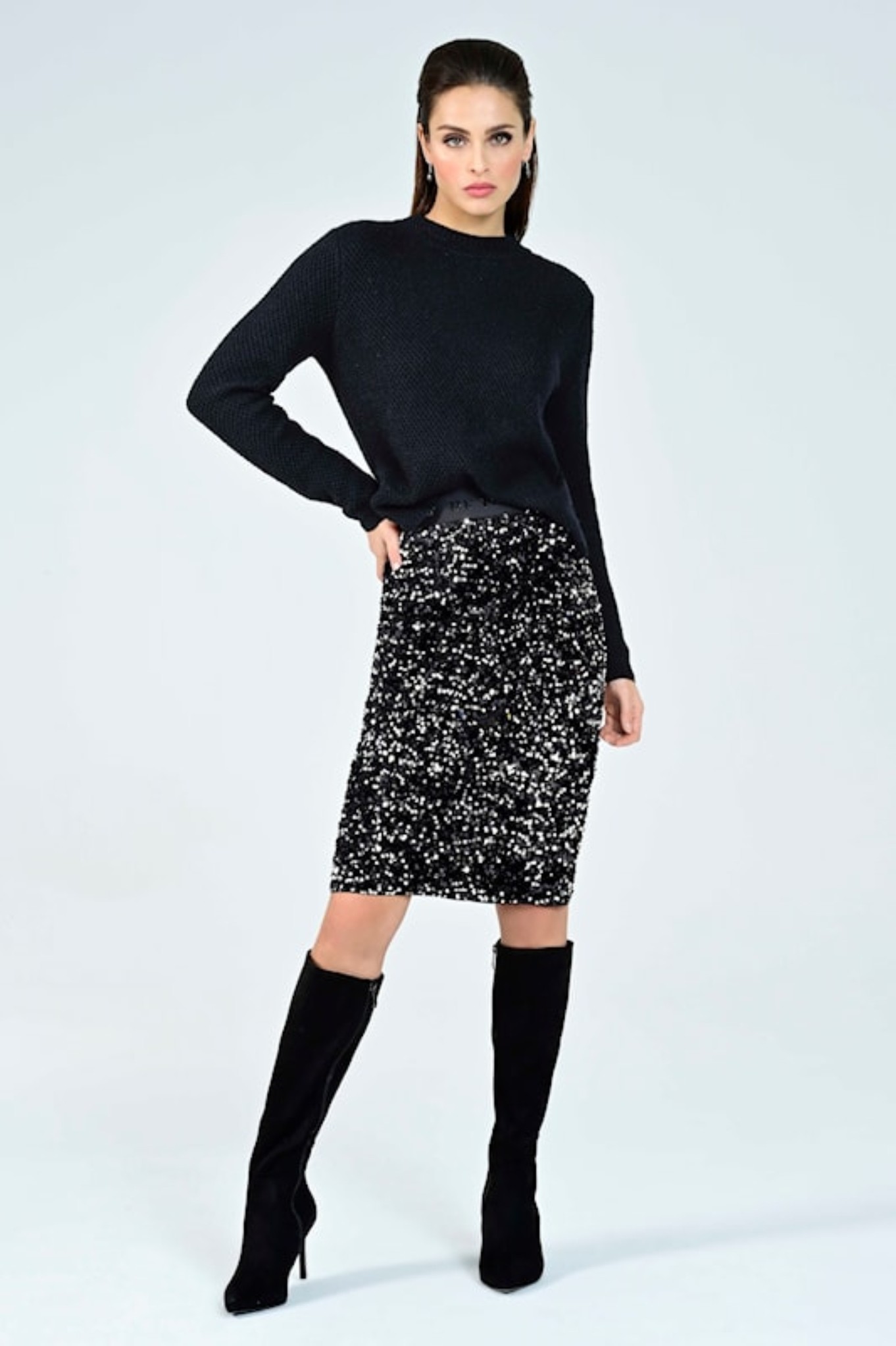 I'cona Iconic Sequin Skirt Black 90