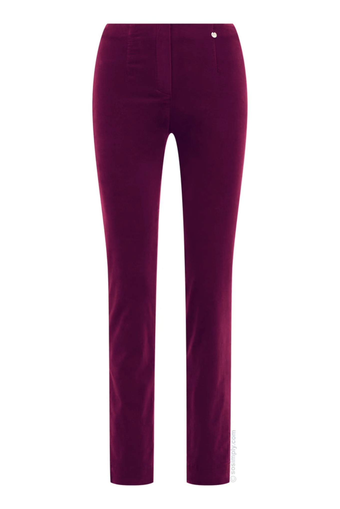 Robell Marie Petite Velvet Trousers Wine 560