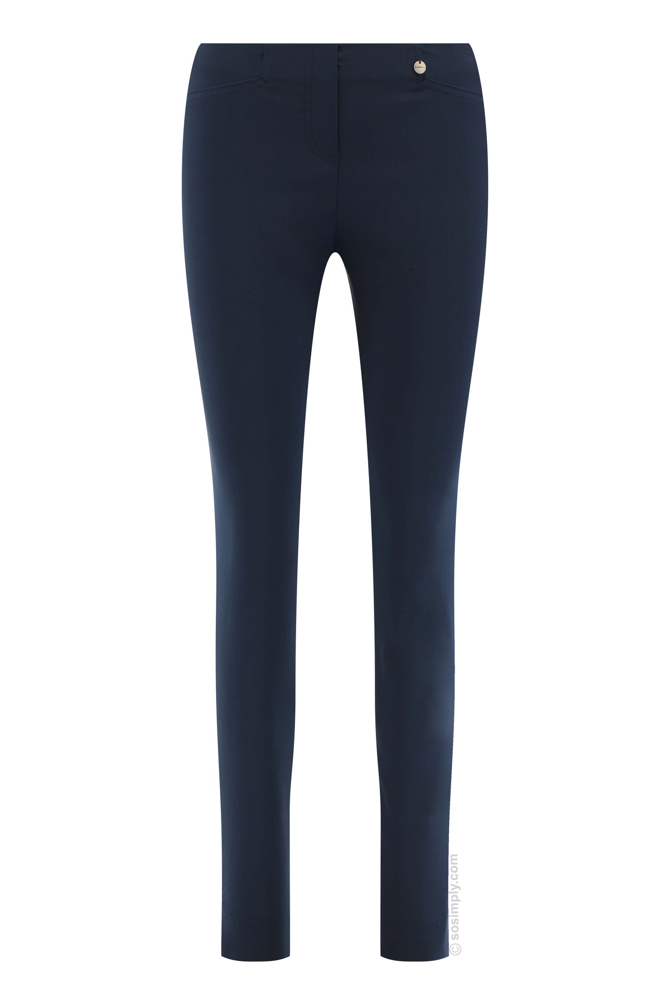 Robell Rose Full-Length Trousers Light Navy 77