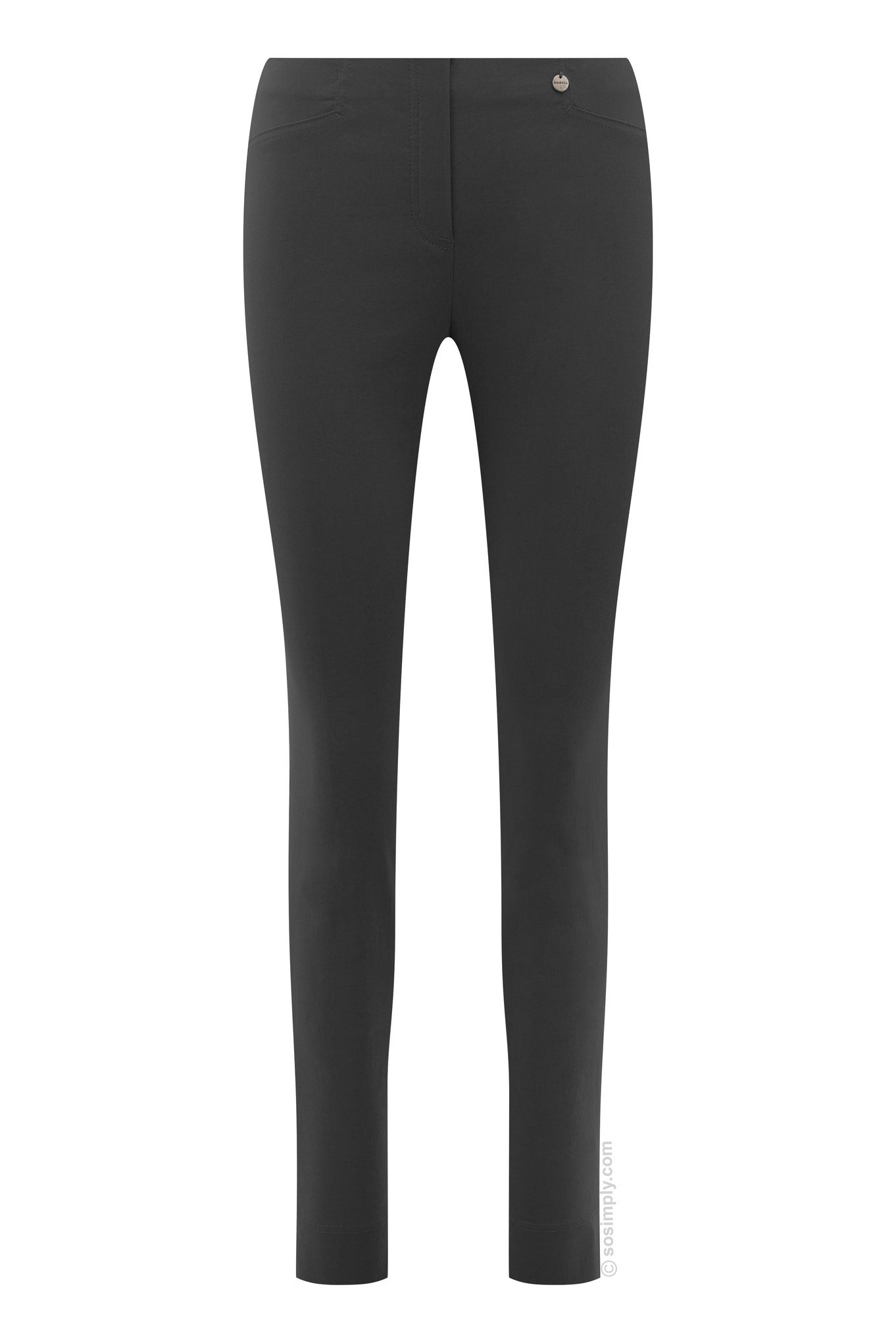 Robell Rose Full-Length Trousers Charcoal Grey 97