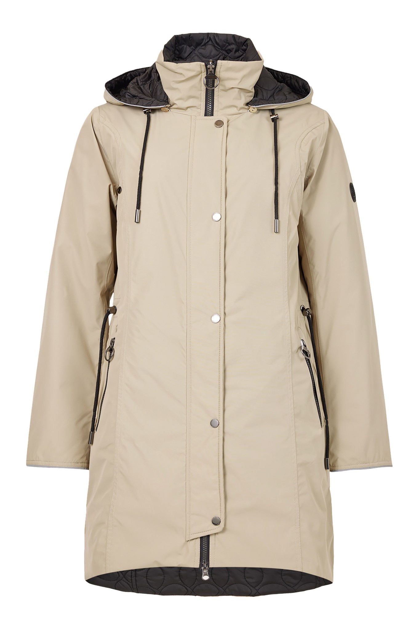 Frandsen Katla Reversible Quilted Coat Taupe / Black 1590