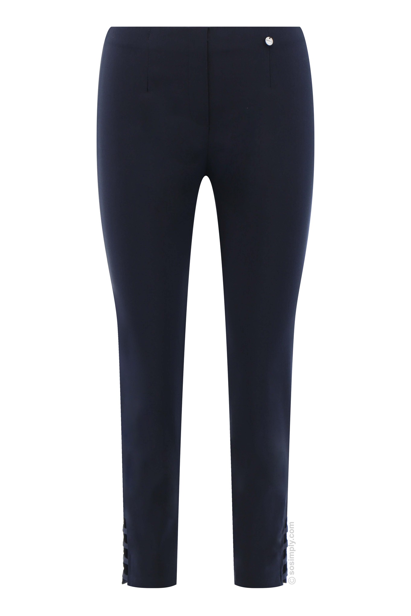 Robell Lena 09 Cut Out Detail Trousers Fern Grass 52550-5499-843