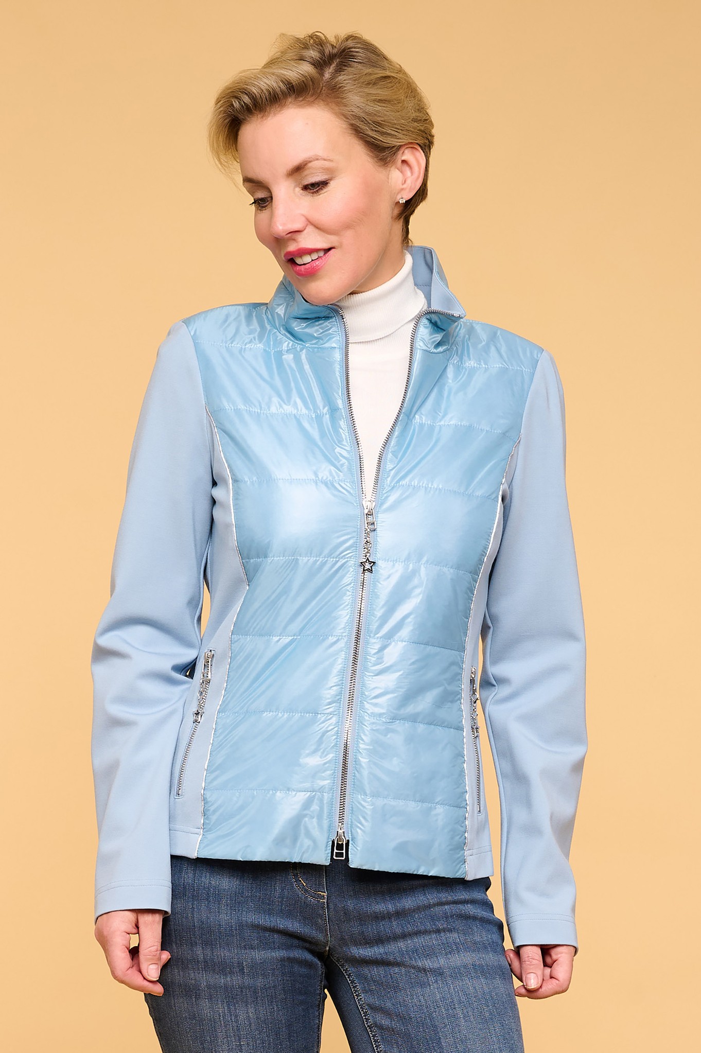 I’cona Active Quilted Zip-Up Jacket Powder Blue 610