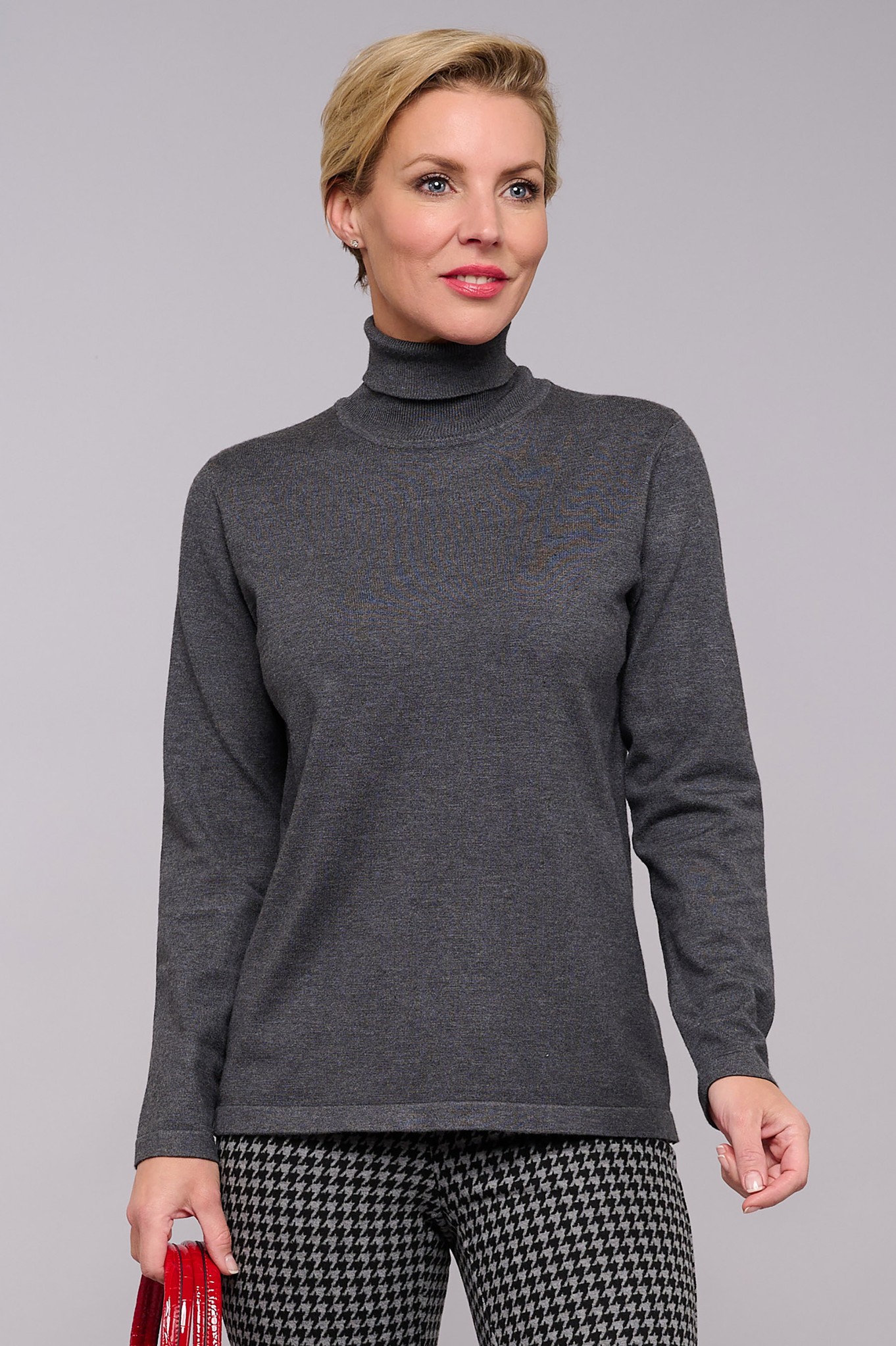 Sunday Polo Neck Sweater Charcoal Grey 9996