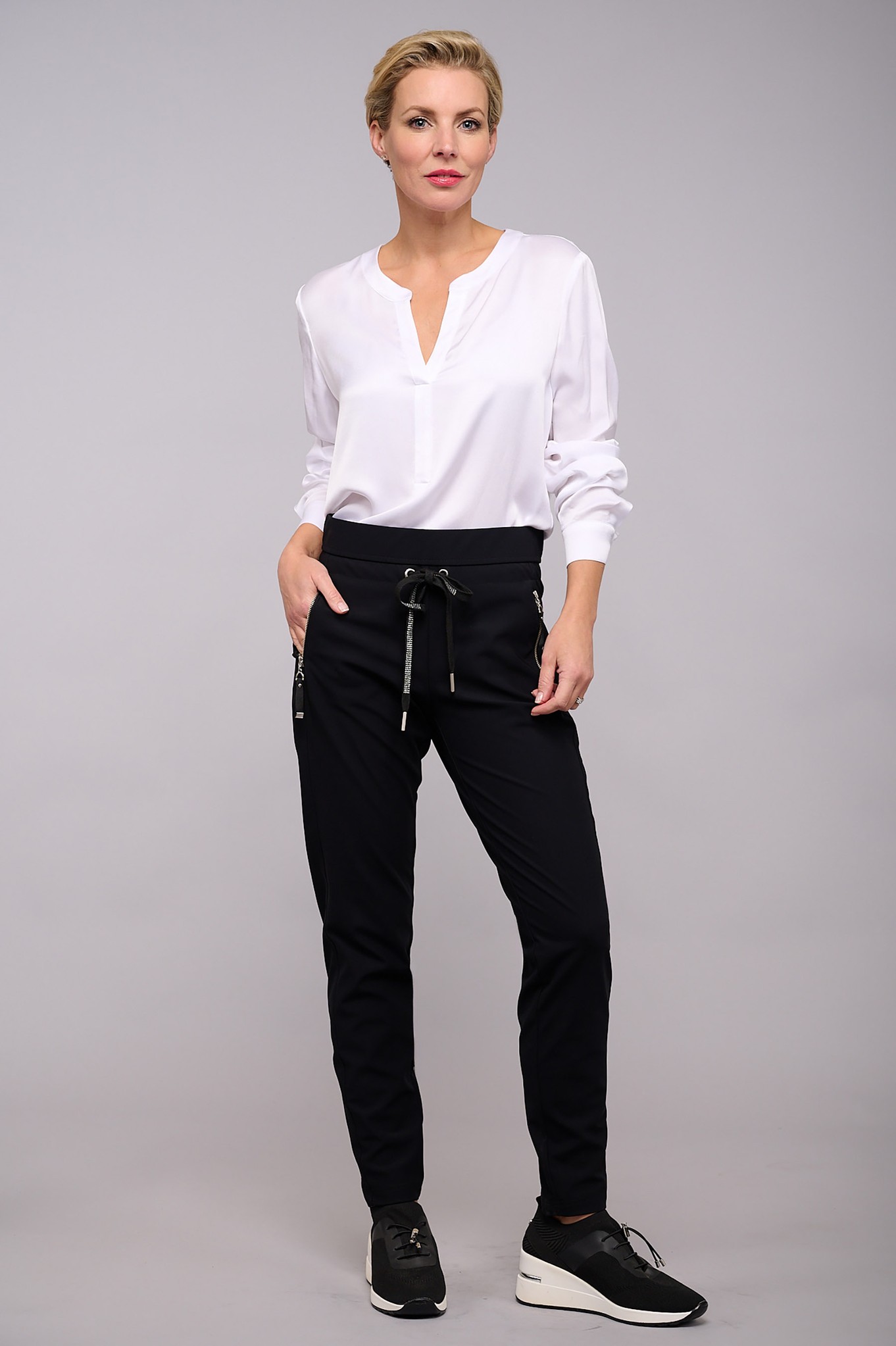 Robell Hygge Tie Waist Smart Jogger Black 90