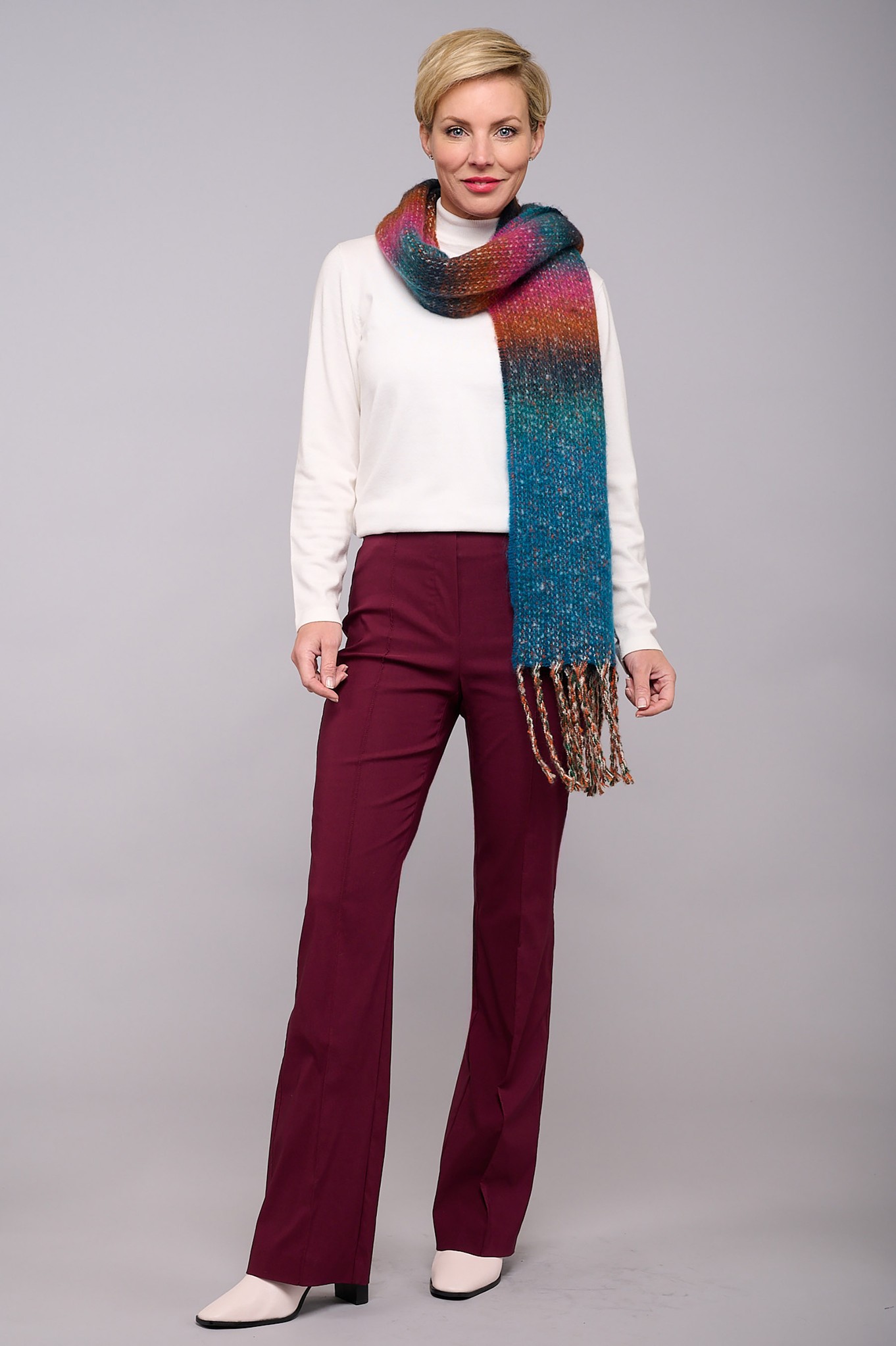 Robell Joella Stretch Bootleg Trouser Bordeaux 562