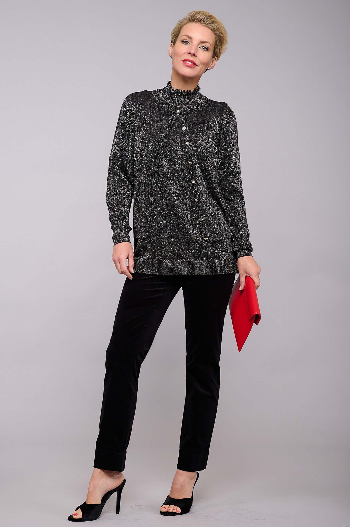 Robell Marie Velvet Trouser Black 90