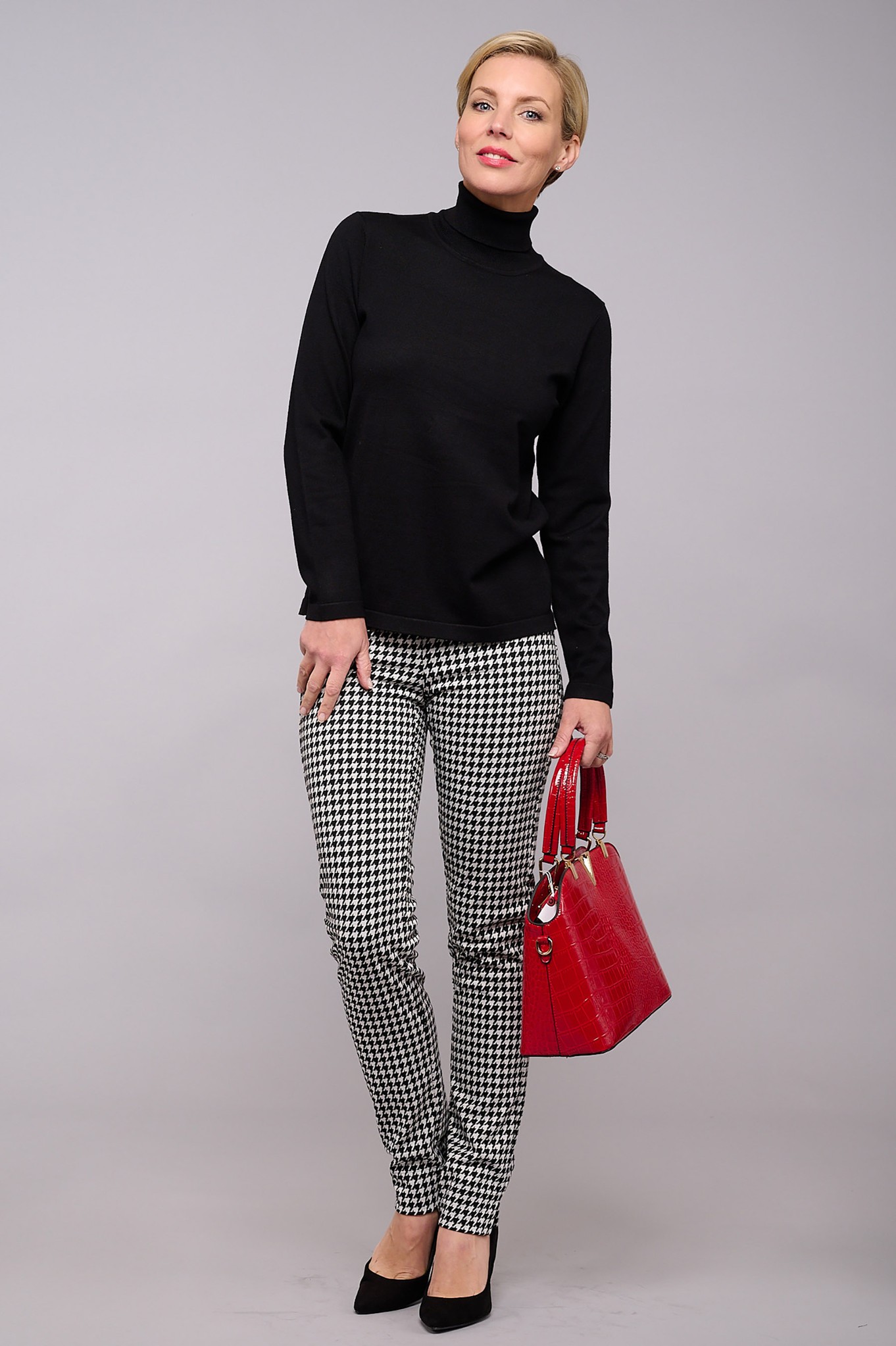 Robell Rose Hampton Houndstooth Trouser Black/White Houndstooth 10