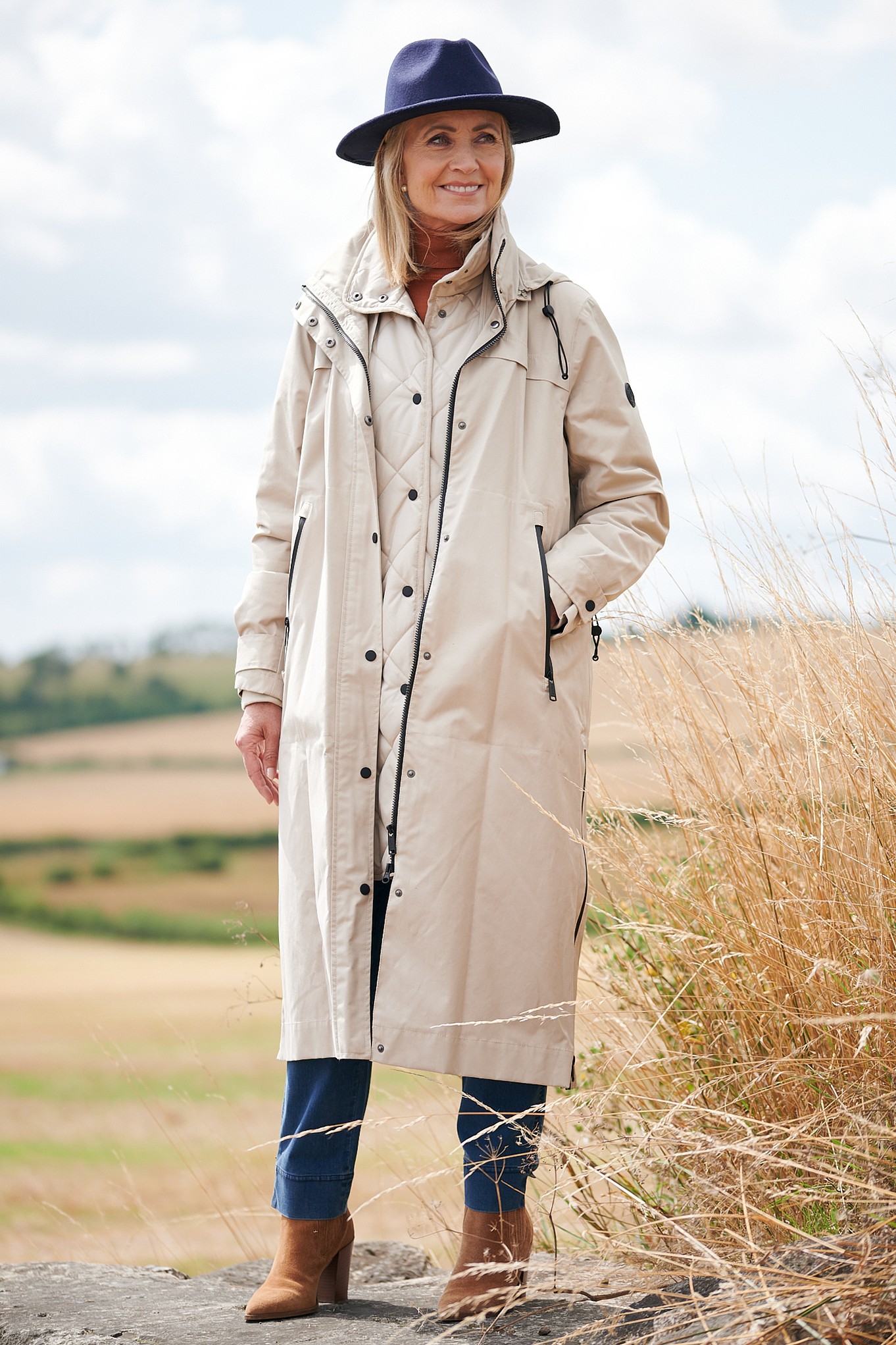 Frandsen Tatiana 2in1 Dual Climate Coat Light Taupe 13