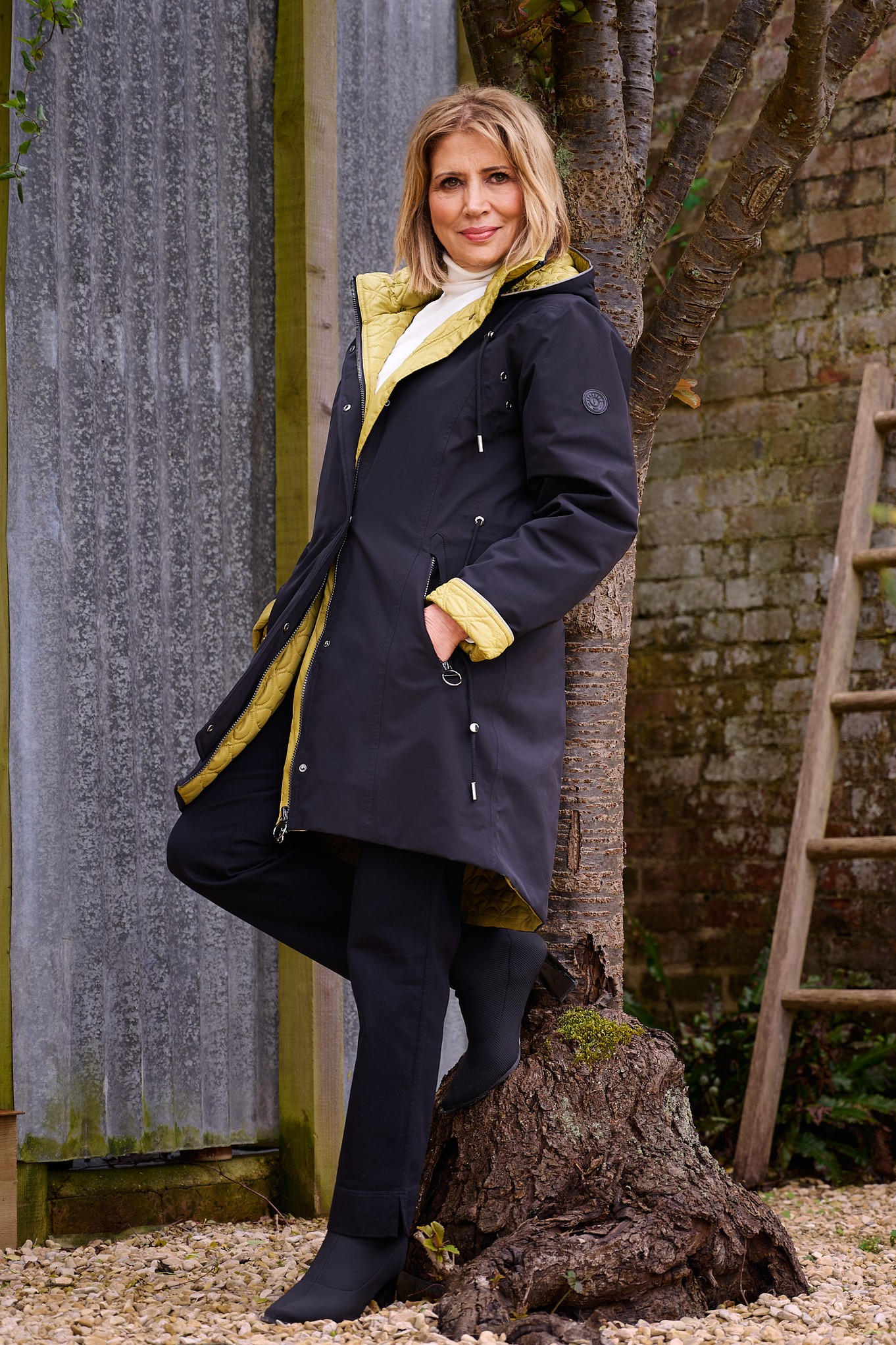 Frandsen Katla Reversible Quilted Coat Lime / Black 9082