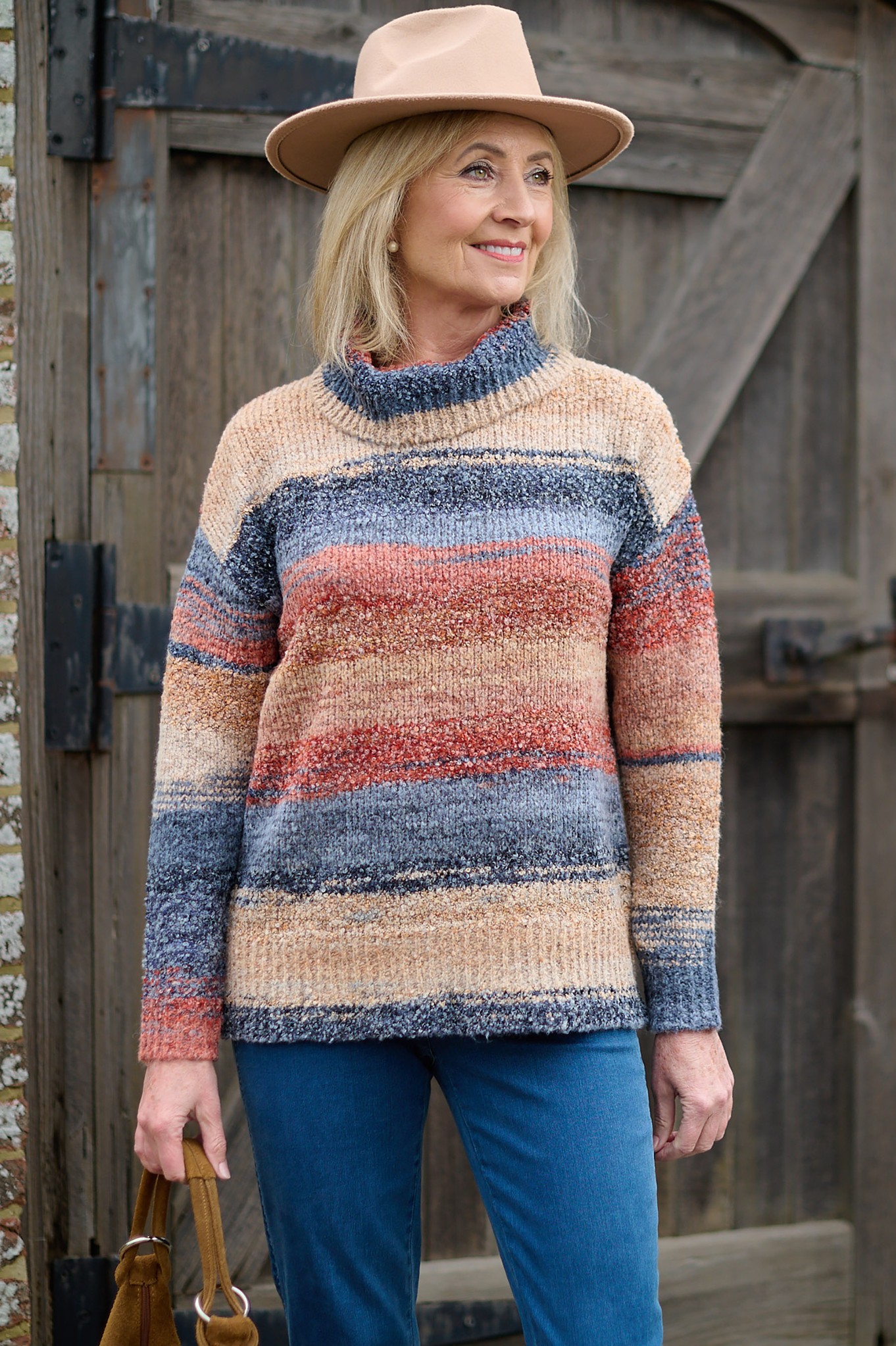 Sunday Deana Abstract Jumper Brown Blue Multi 370