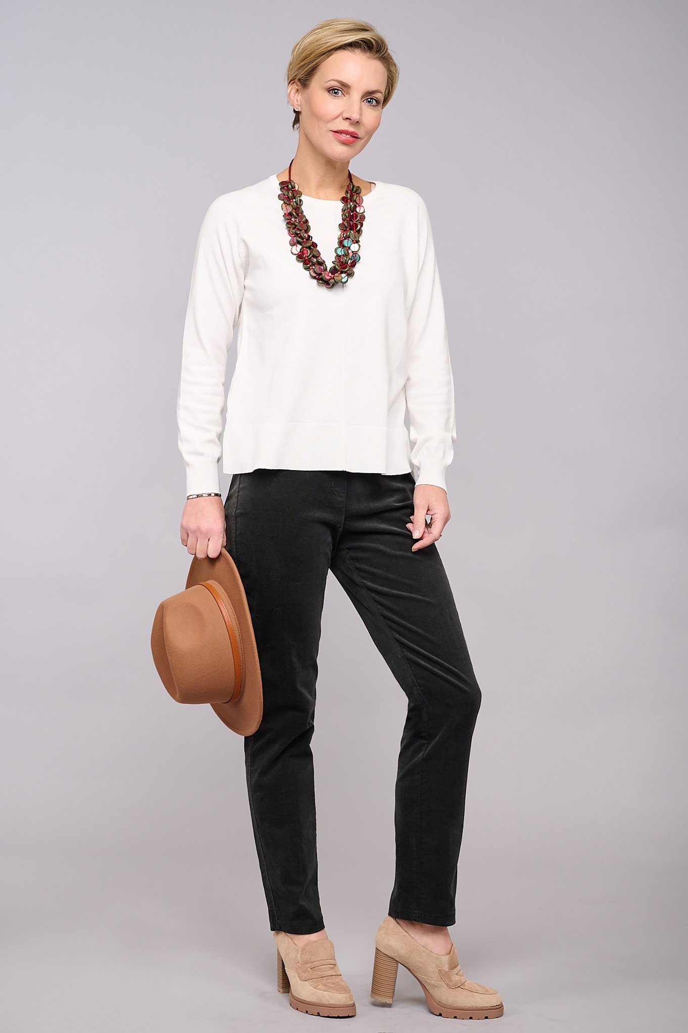 Robell Bella Needlecord Trousers Forest Green 187