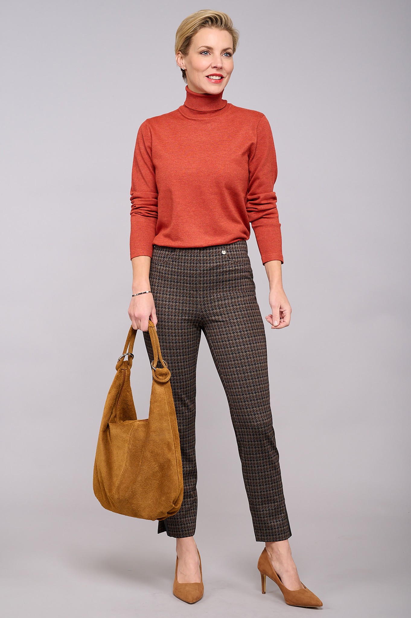 Robell Rose 09 Celtic Check Ankle Grazer Brown 39