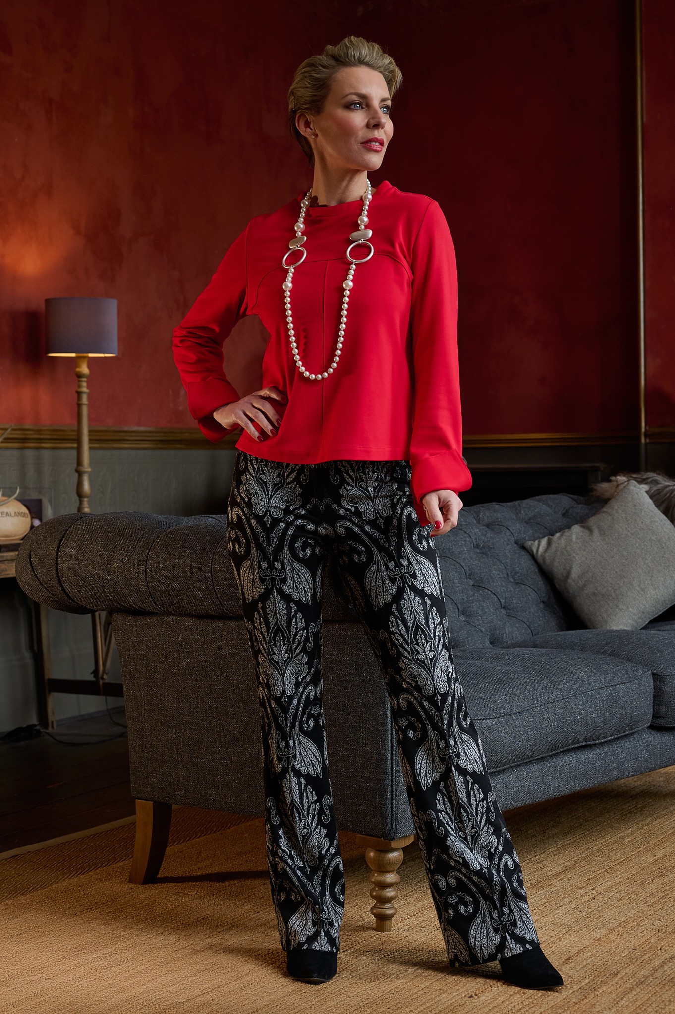 Robell Joella Fleuron Bootleg Trouser Black 90