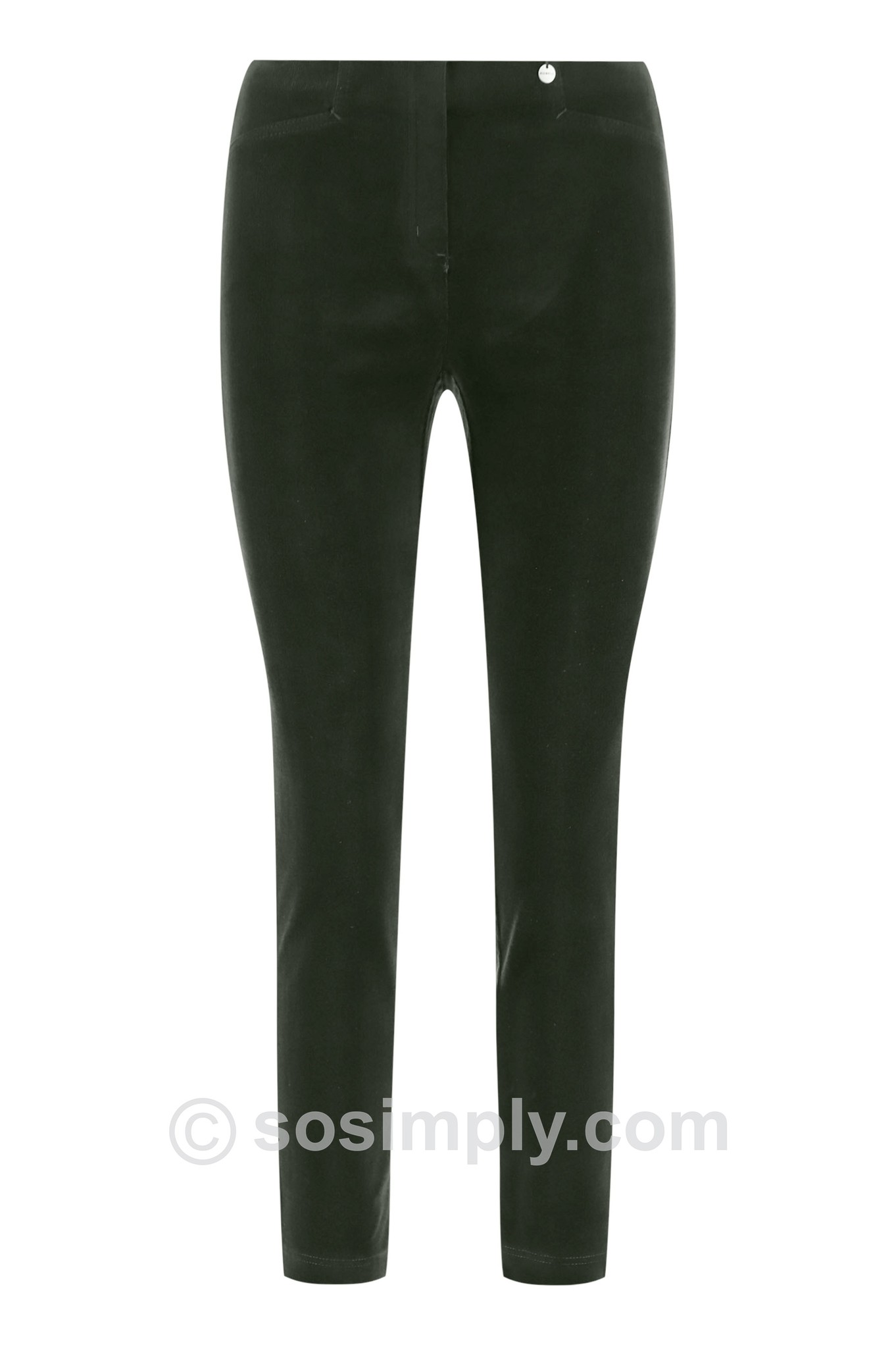 Robell Rose 09 Needlecord Ankle Grazers Forest Green 187