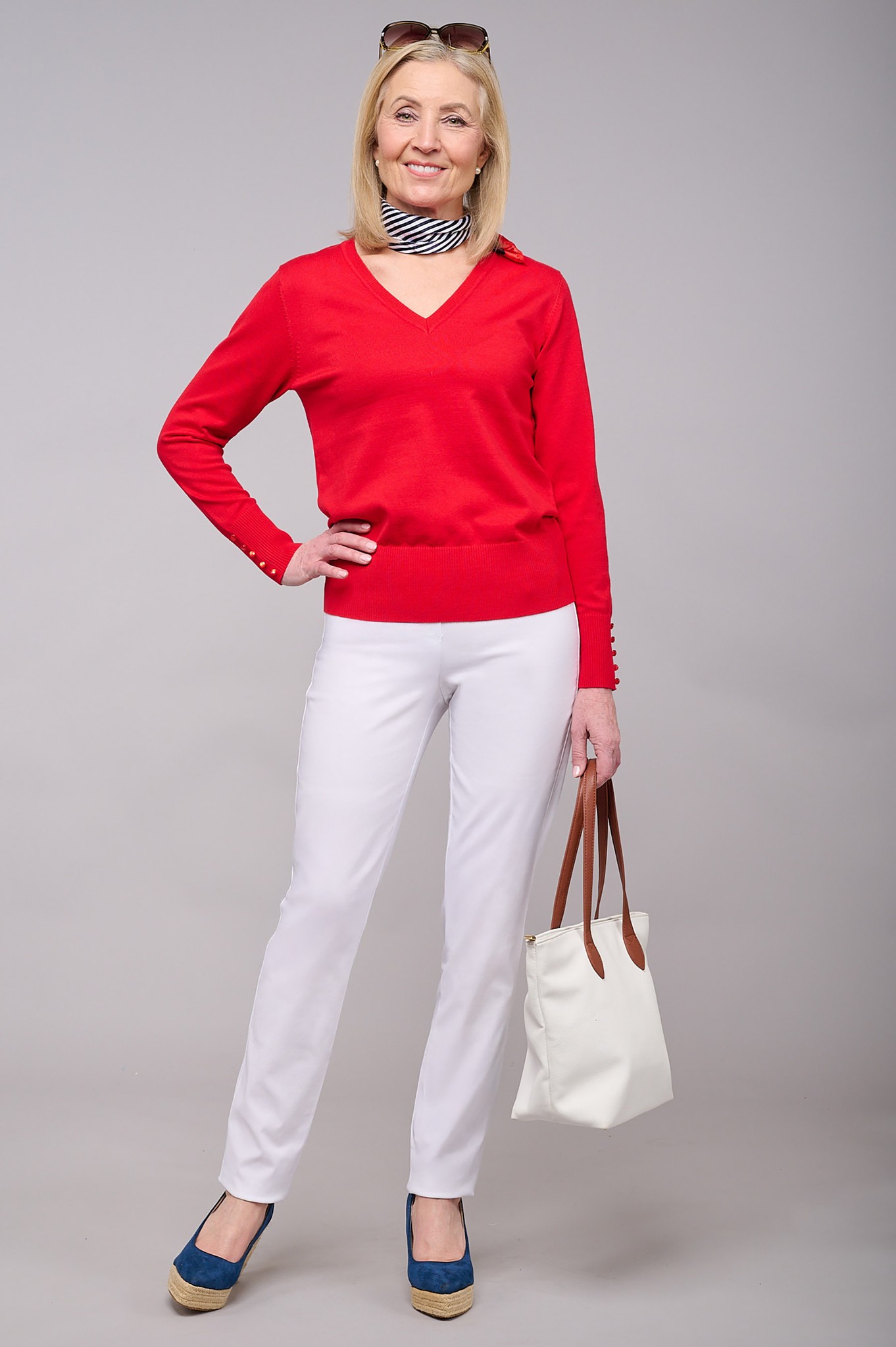 Robell Bella Full Length Trouser White 10