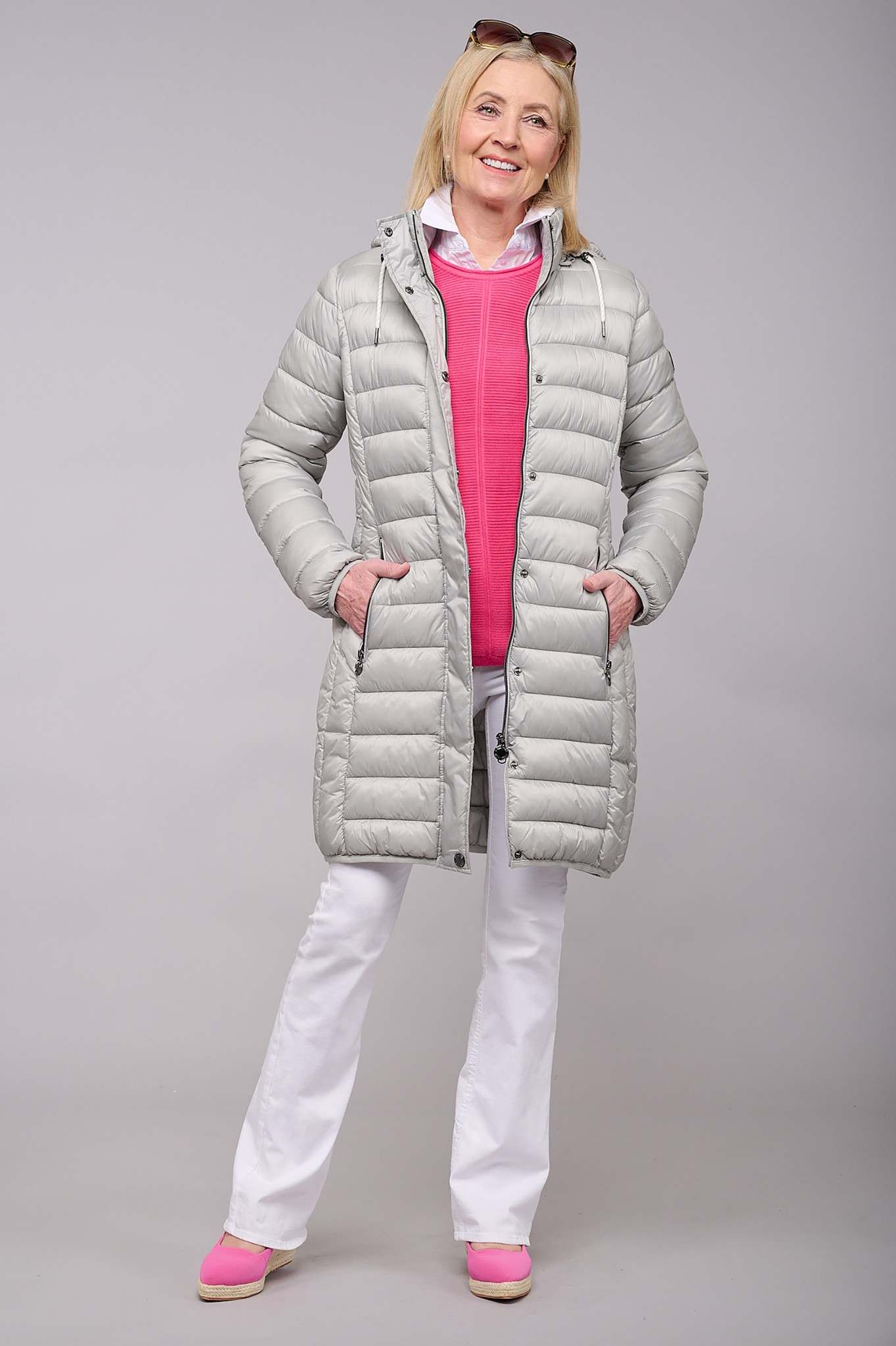 Frandsen Devonna Hooded Down Coat Stone Grey 92