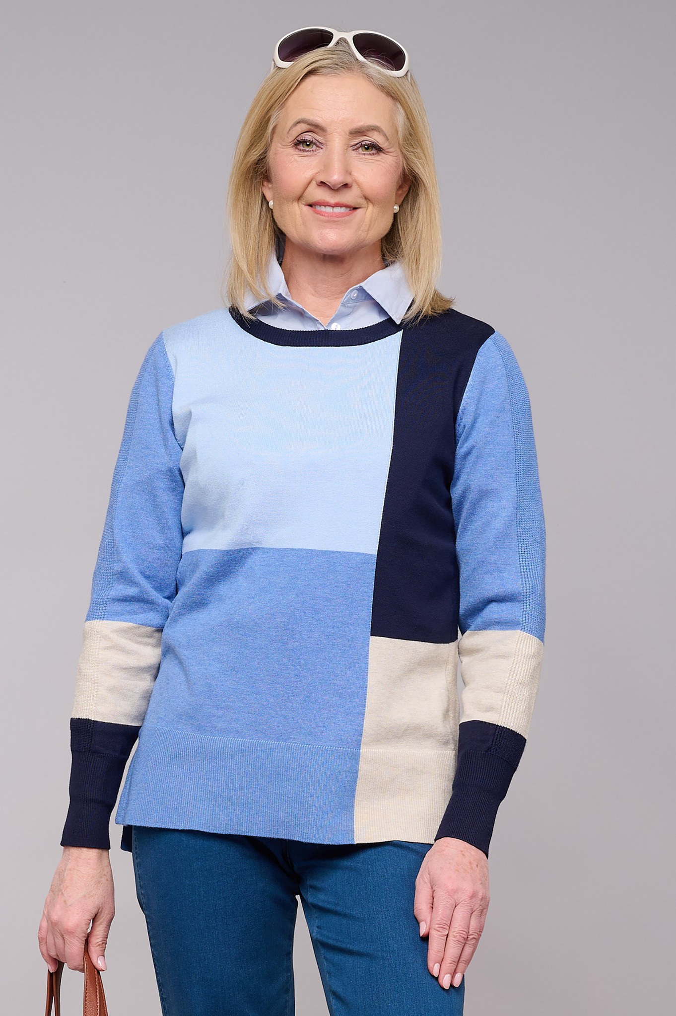 Sunday Brioni Block Jumper Indigo Blue 67