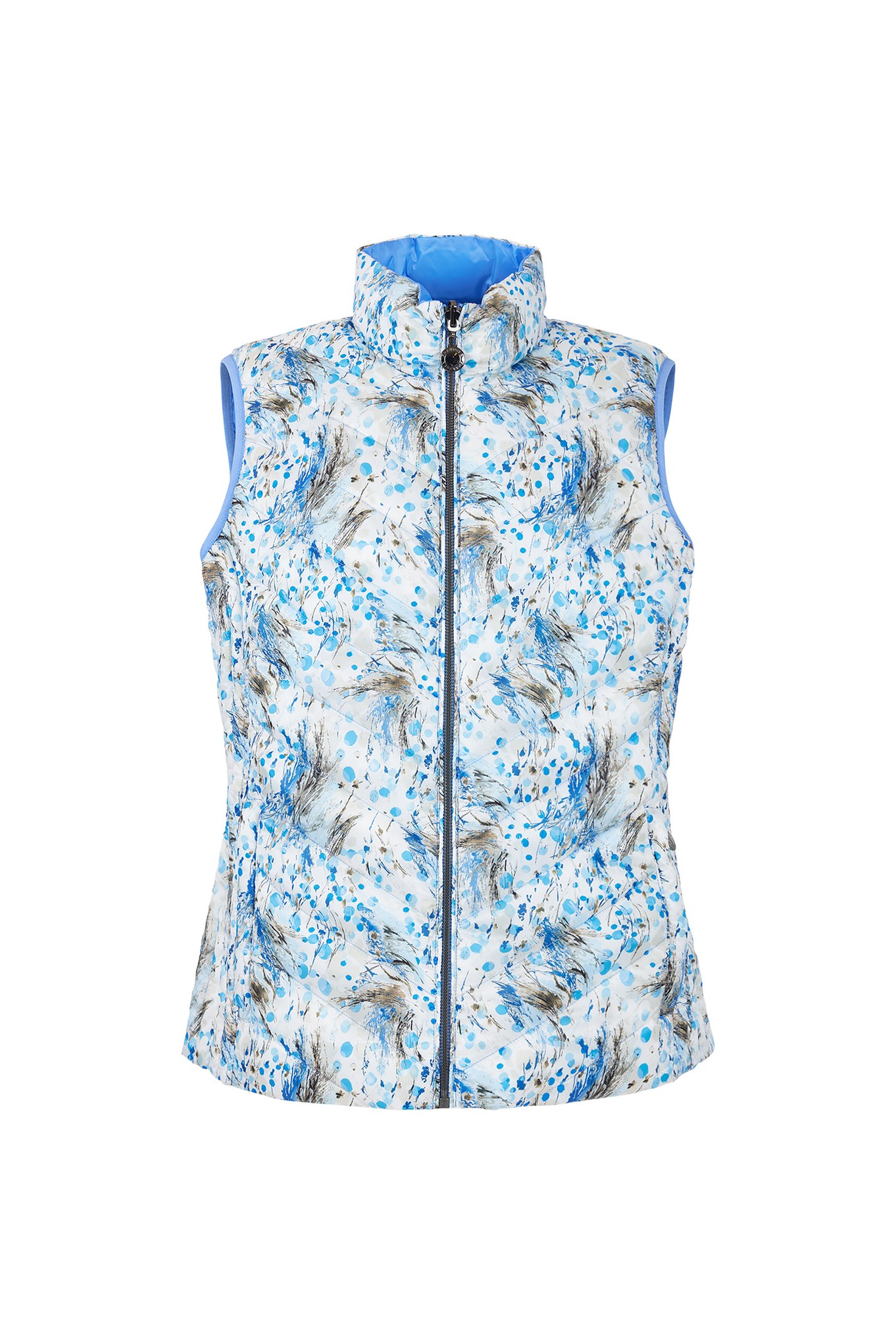 Frandsen Fiorella Reversible Gilet Blue Pattern / Palace Blue 6665