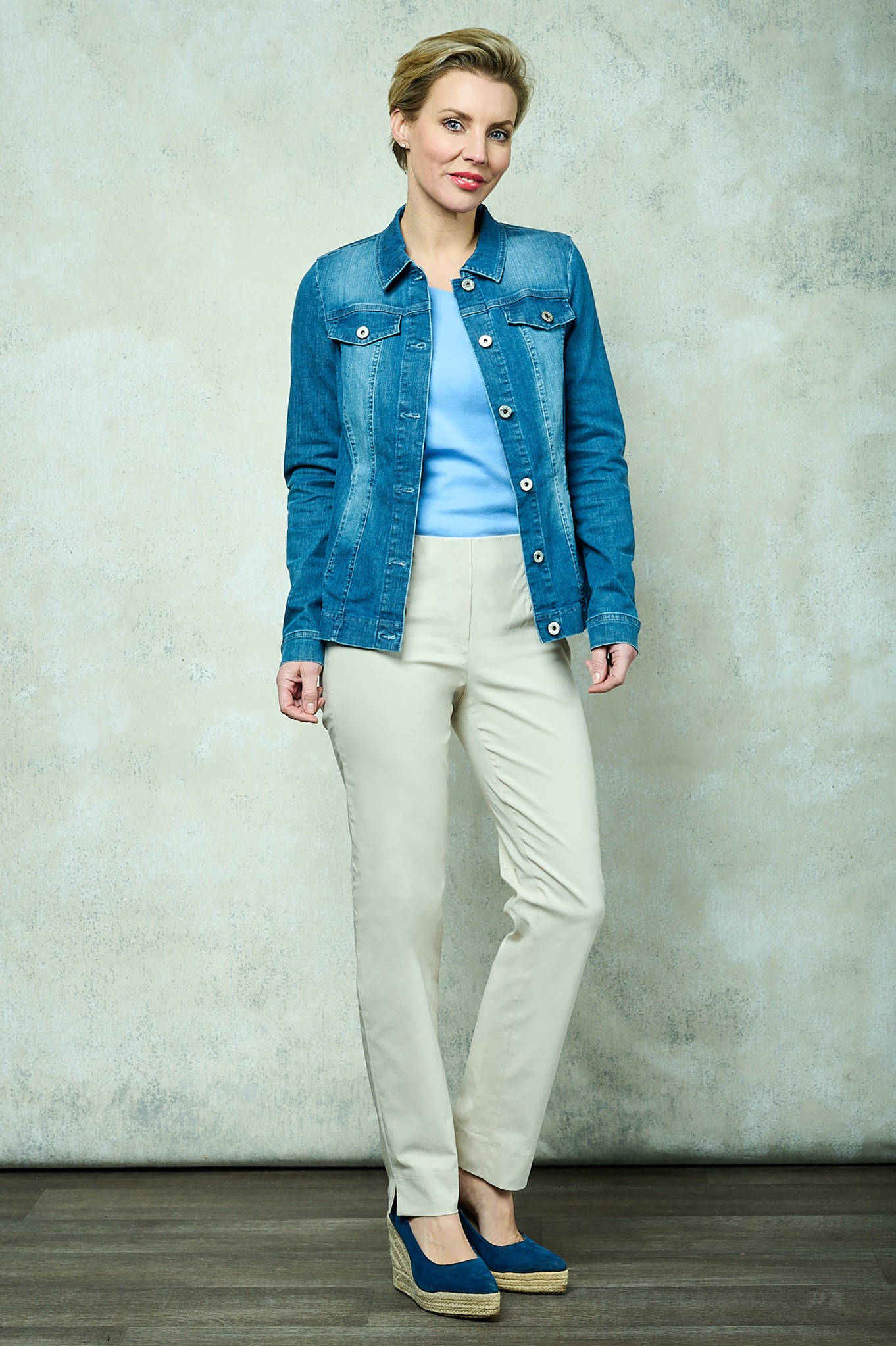 Robell Marie Full Length Trouser Beige 14