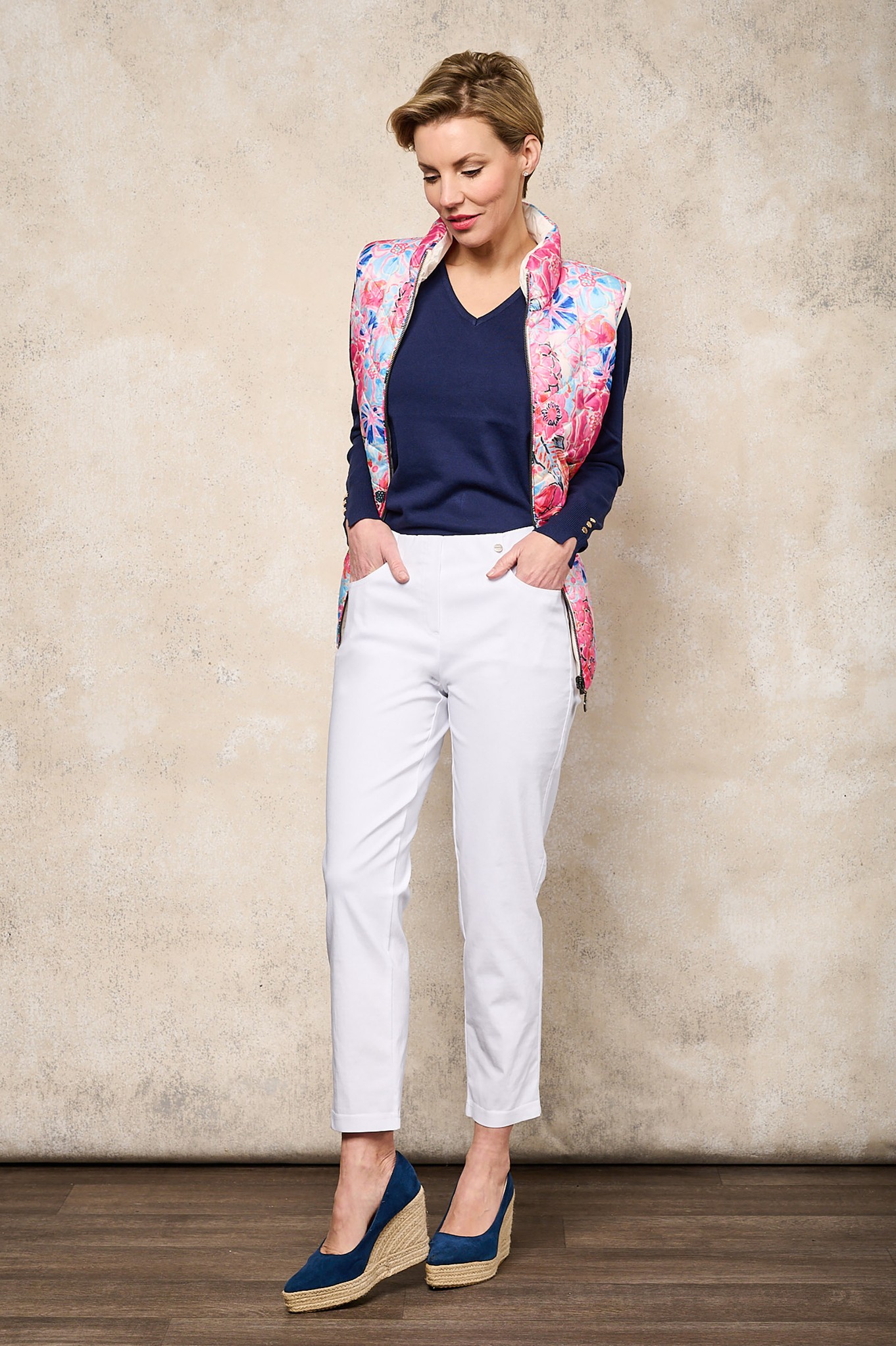 Robell Bella 09P Ankle Grazer Trouser White 10