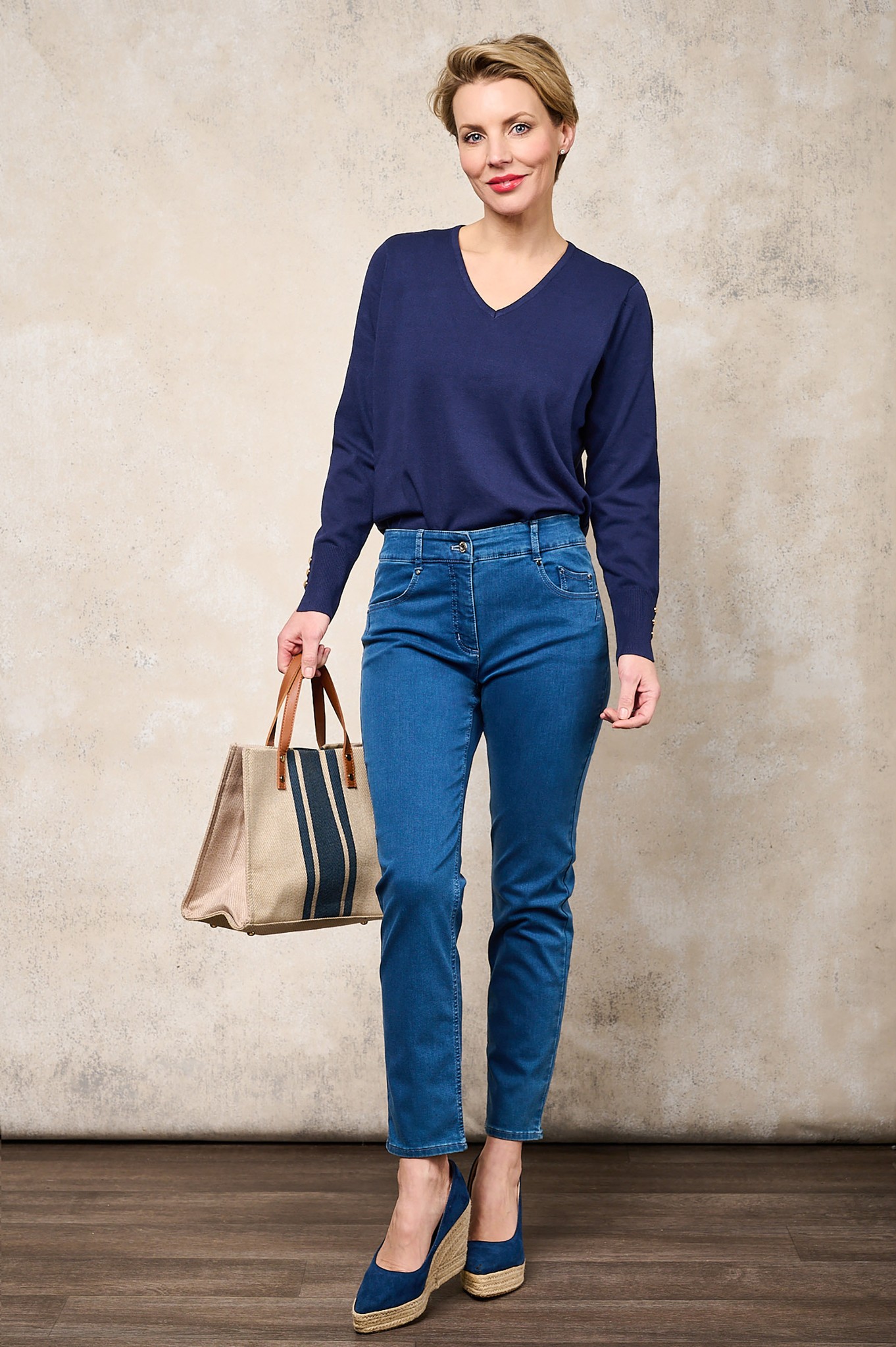 Robell Elena 09 Stretch Denim Jean Natural Denim 64