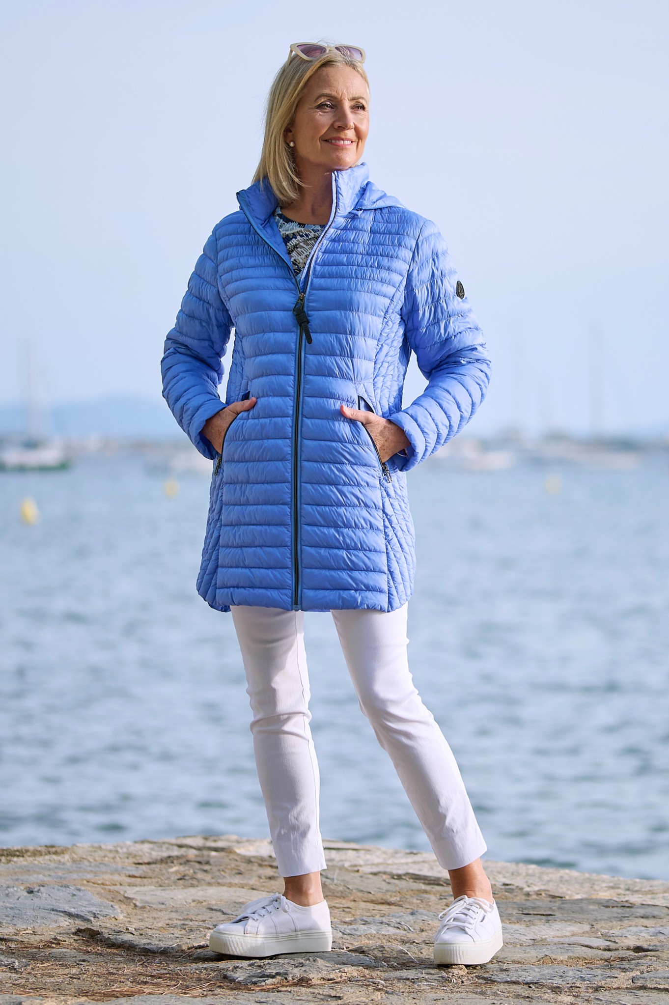 Frandsen Jayla Hooded Padded Coat Cornflower Blue 65