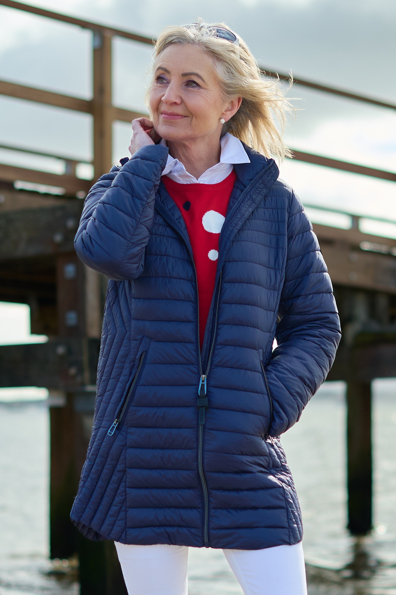 Frandsen Jayla Hooded Padded Coat Navy 69