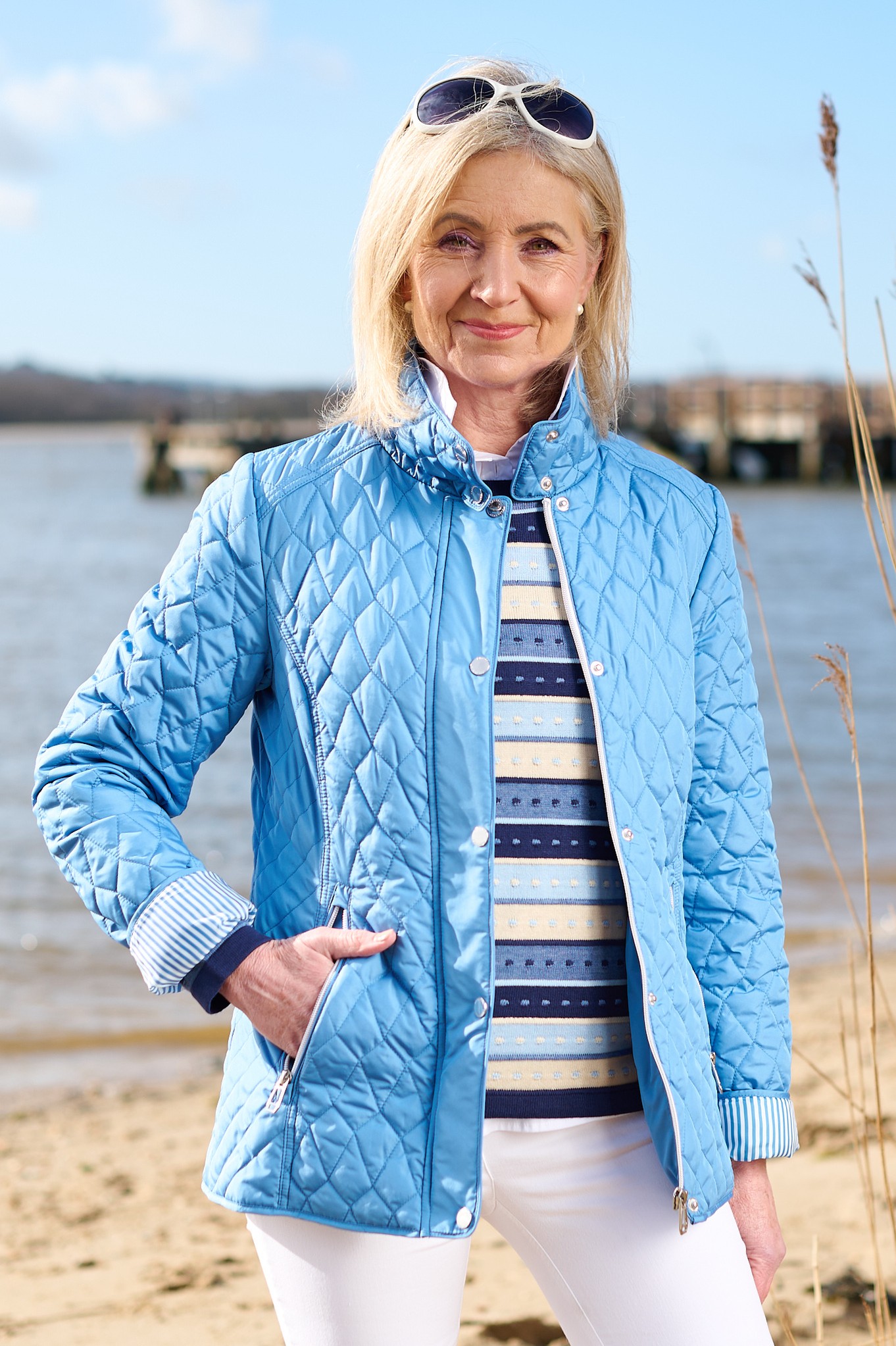 Frandsen Calista Quilted Jacket Cornflower Blue 65