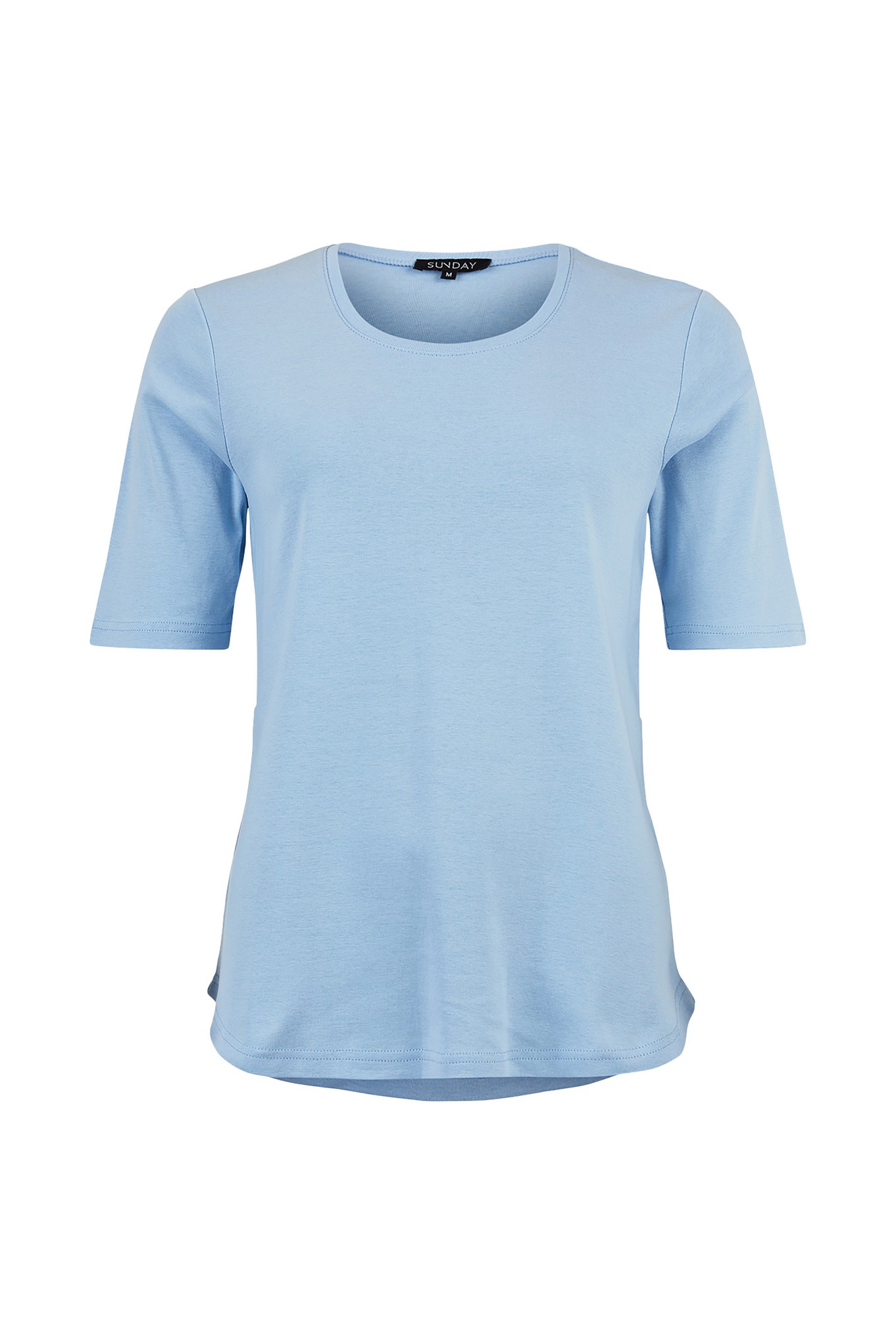 Sunday Crew Neck Cotton T-Shirt Medium Blue 77