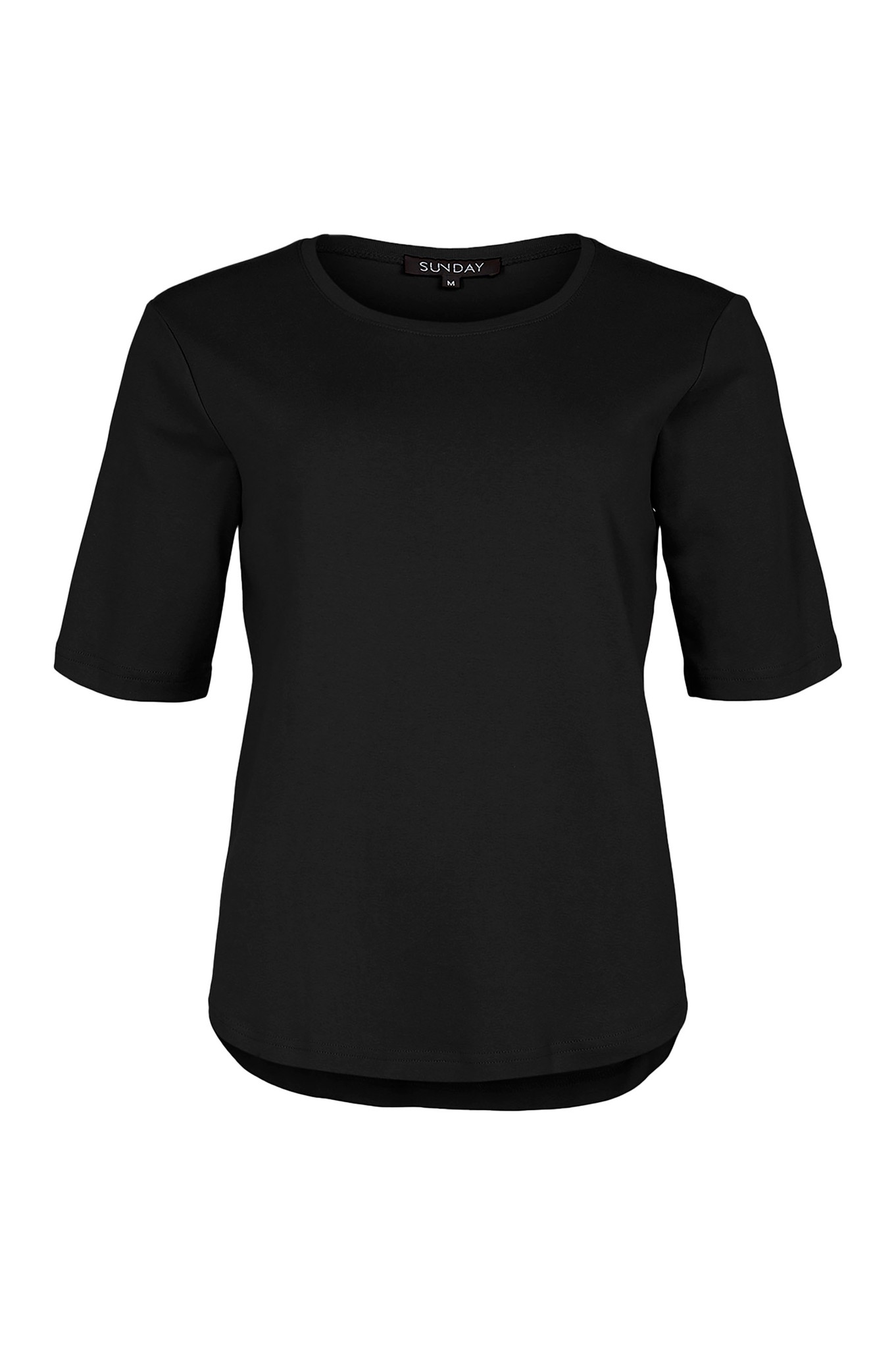 Sunday Crew Neck Cotton T-Shirt Black 90