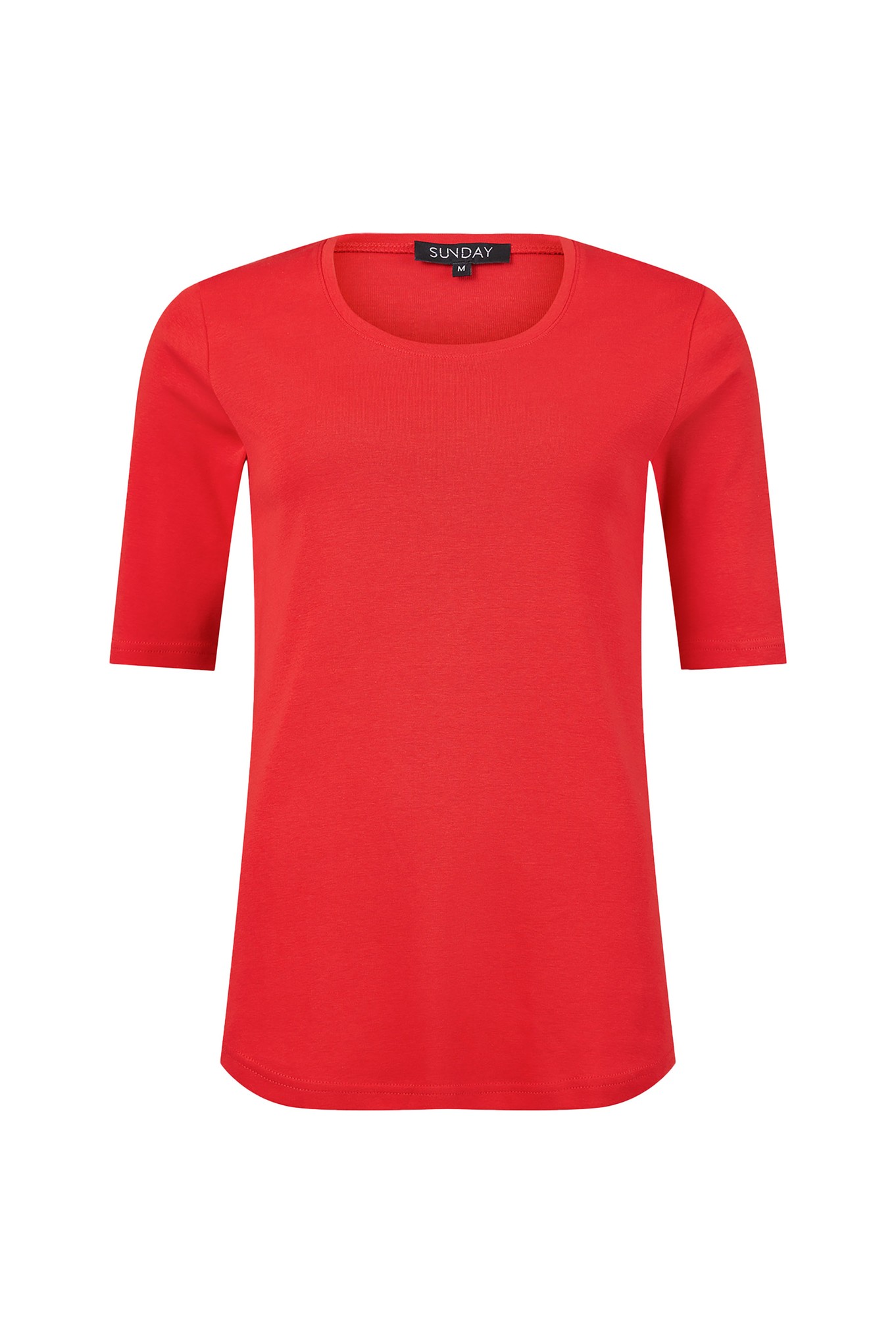 Sunday Crew Neck Cotton T-Shirt Red 401