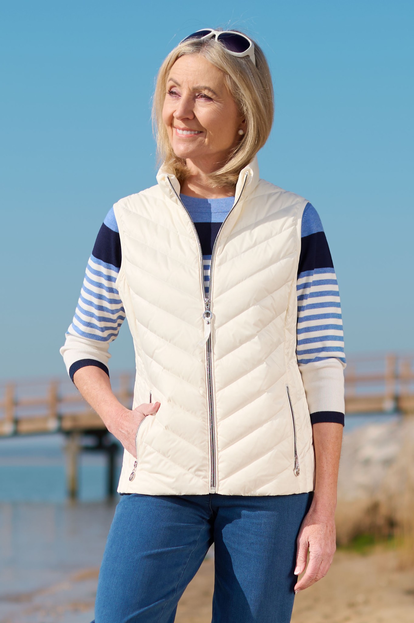 Frandsen Jensine Down Gilet Ivory White 10