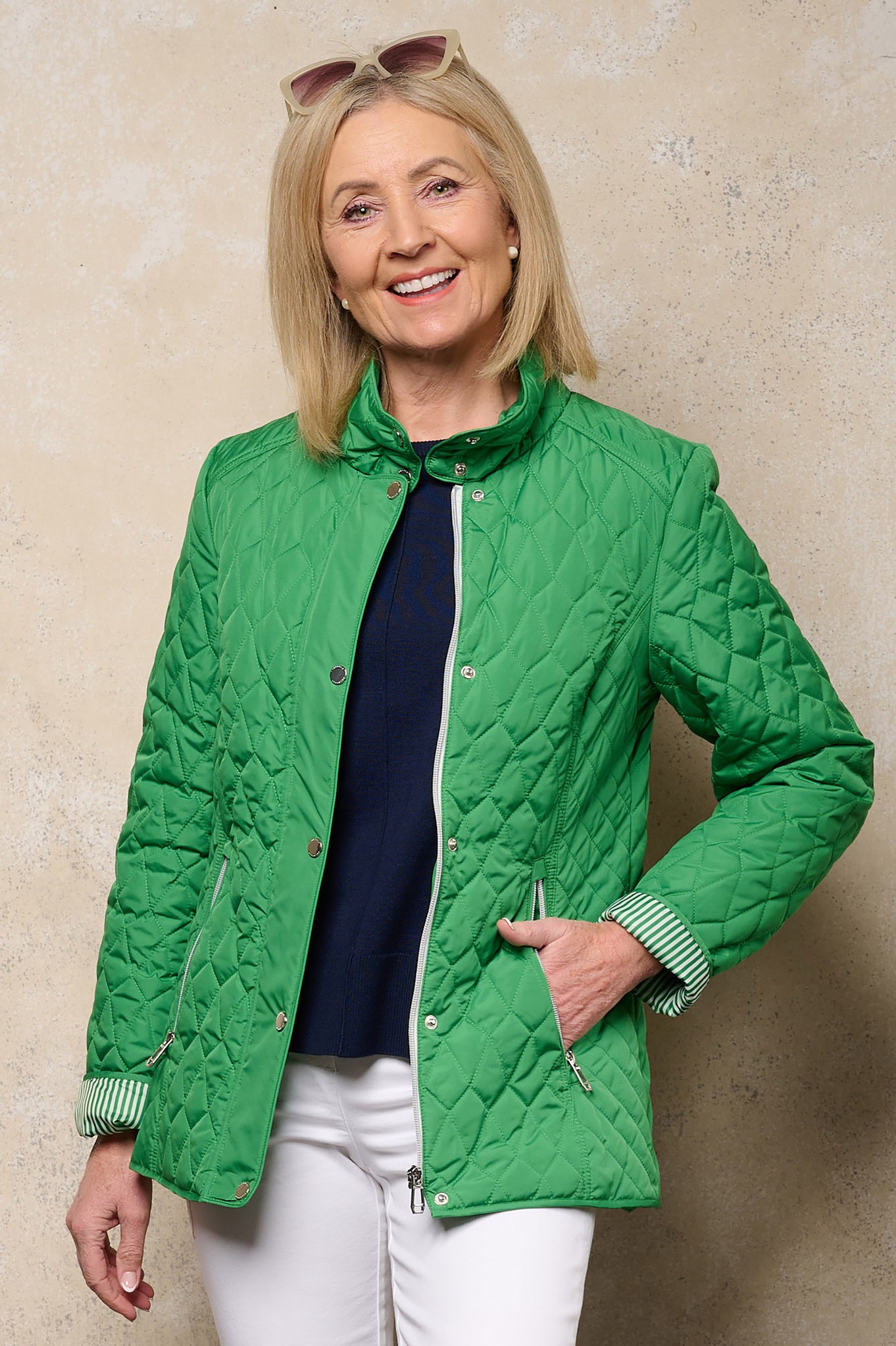 Frandsen Calista Quilted Jacket Emerald Green 80