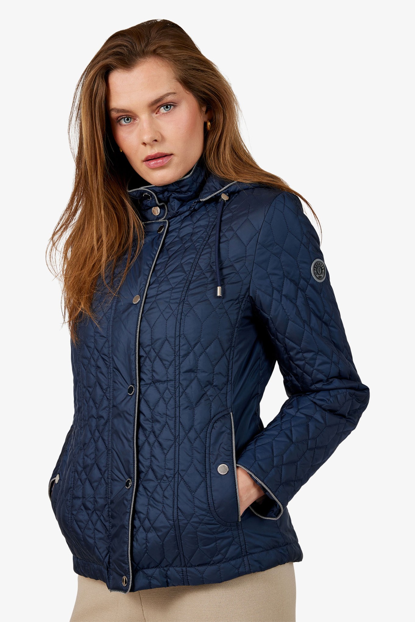 Frandsen Carmela Hooded Quilted Jacket Navy 69
