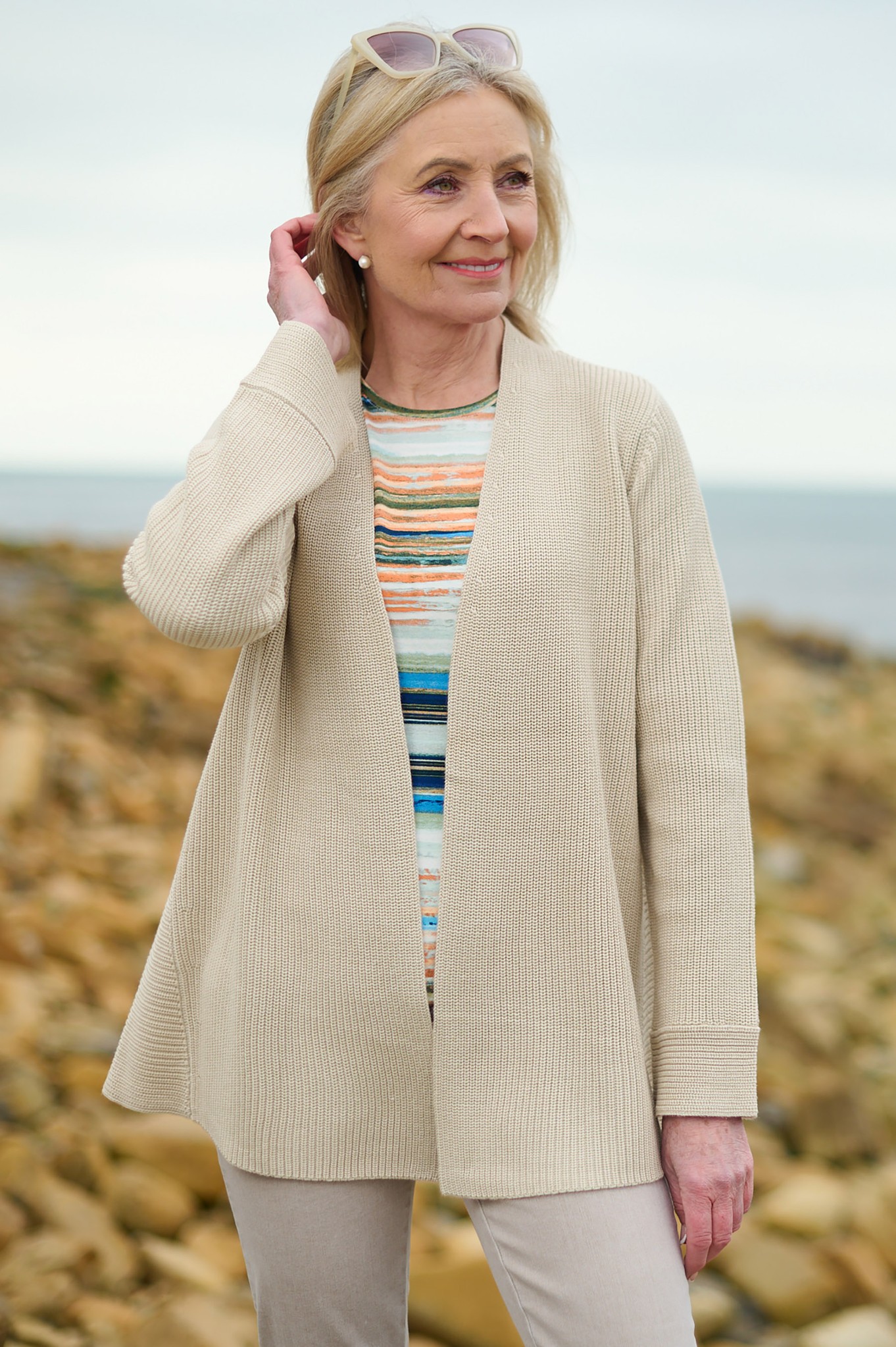 Sunday Roberta Edge to Edge Cardigan Beige 14
