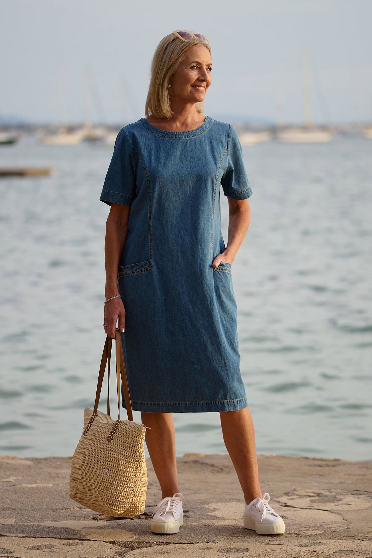 Sunday Zeta Denim Dress Marina Blue 6411