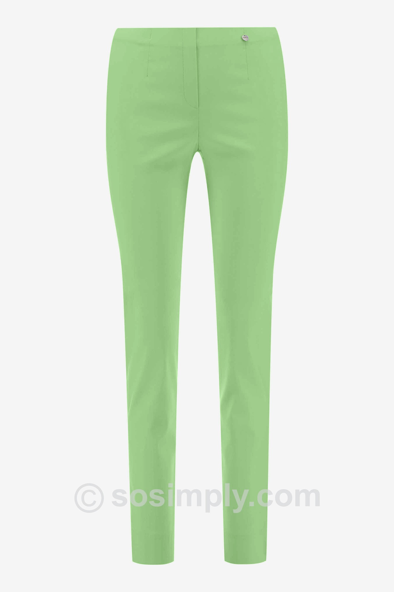 Robell Marie Full Length Trouser Pistachio Green 812