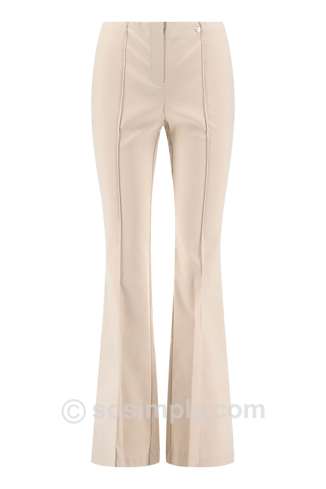 Robell Joella Stretch Bootleg Trouser Beige 14