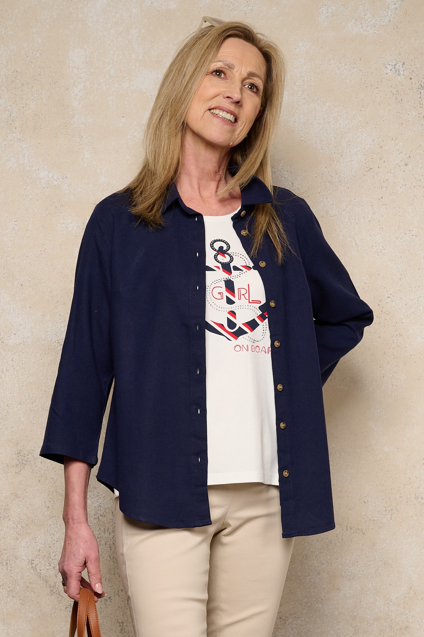 Sunday Palmira Linen Shirt Indigo Blue 67