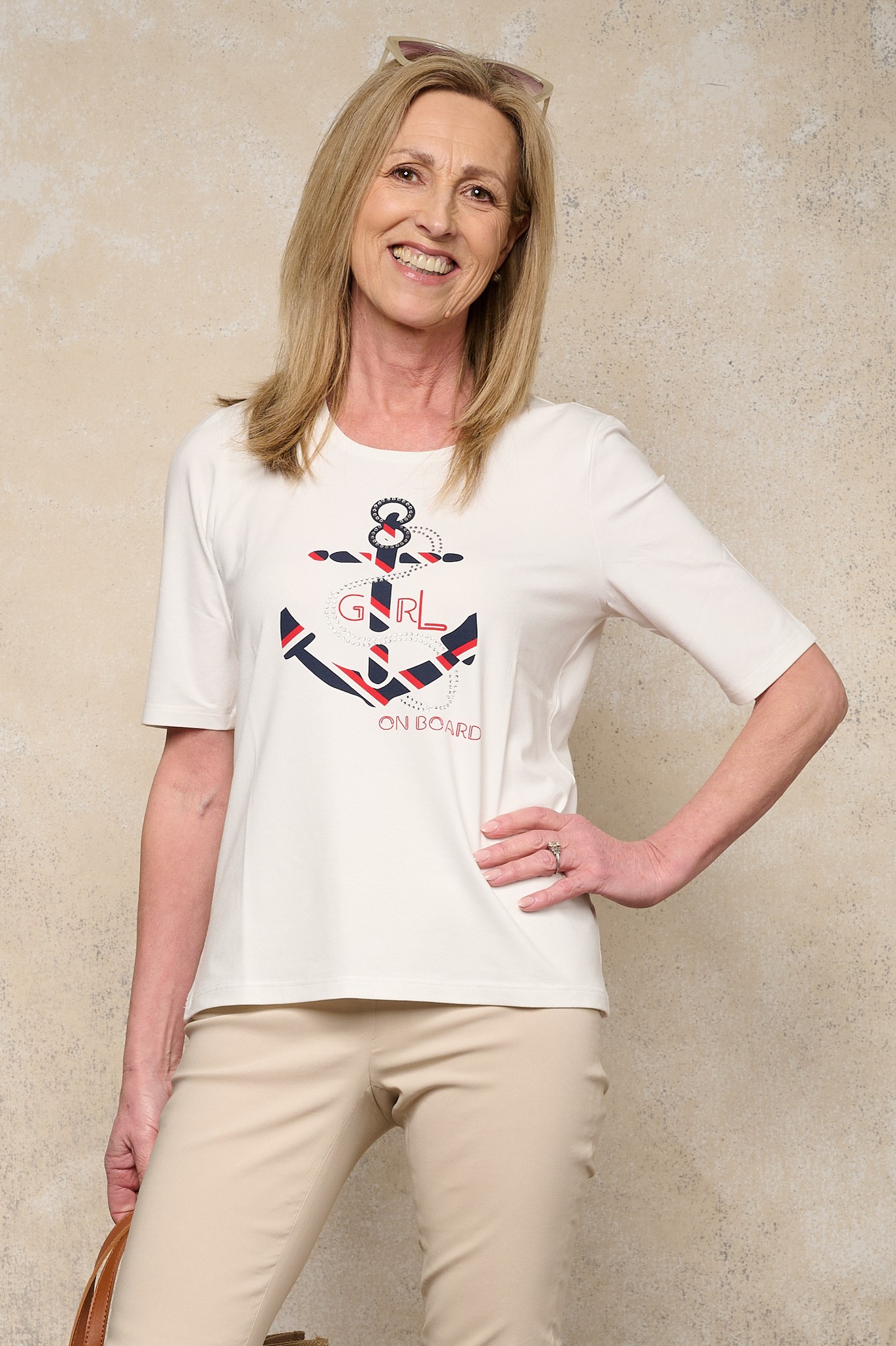 Sunday Girl On Board T Shirt White Pattern Print 401