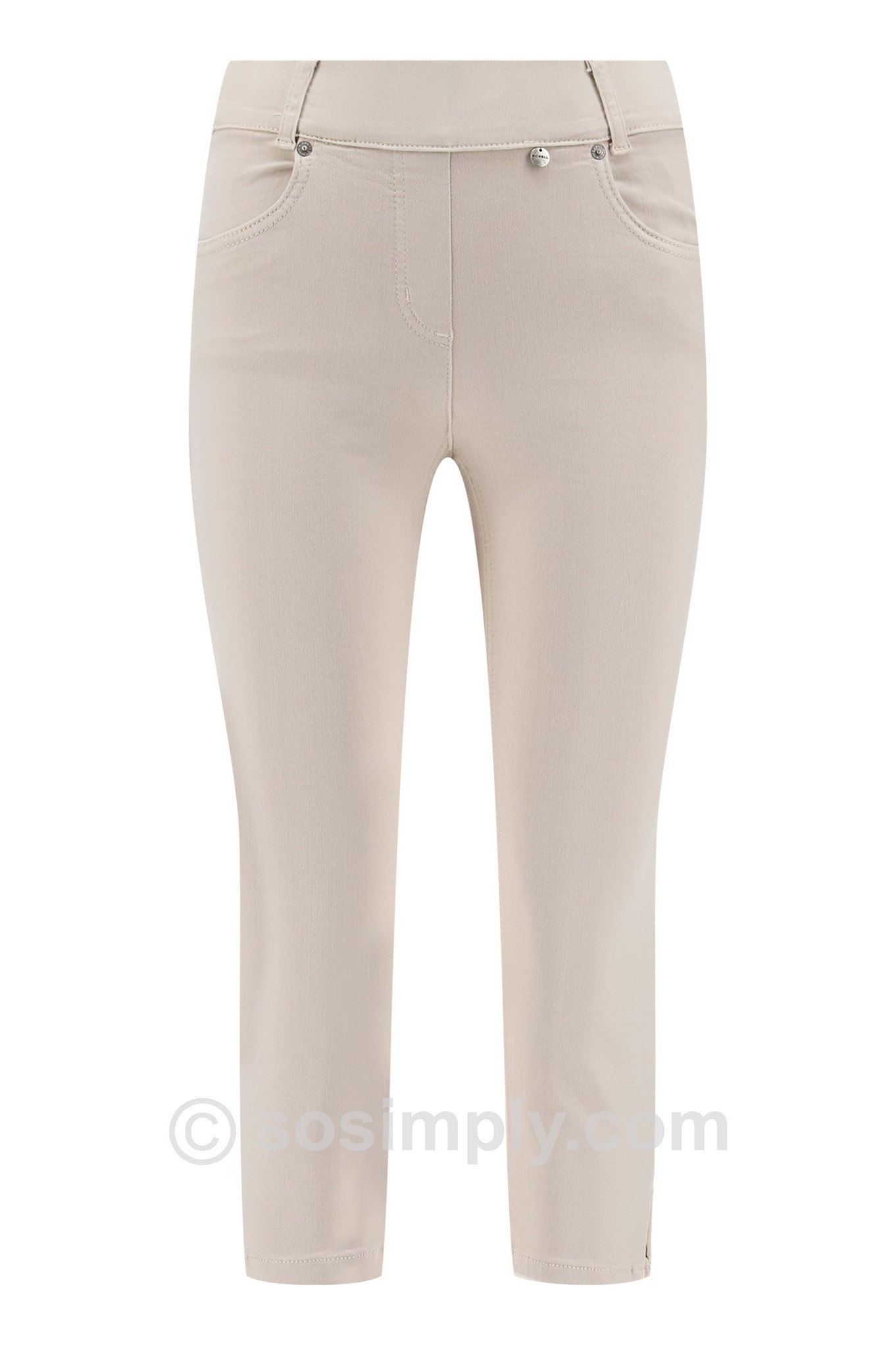 Robell Rose 07 Super Light Denim Crop Beige 14