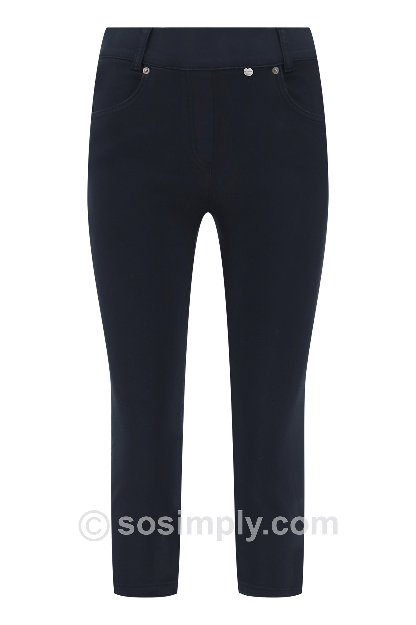 Robell Rose 07 Super Light Denim Crop Navy 69