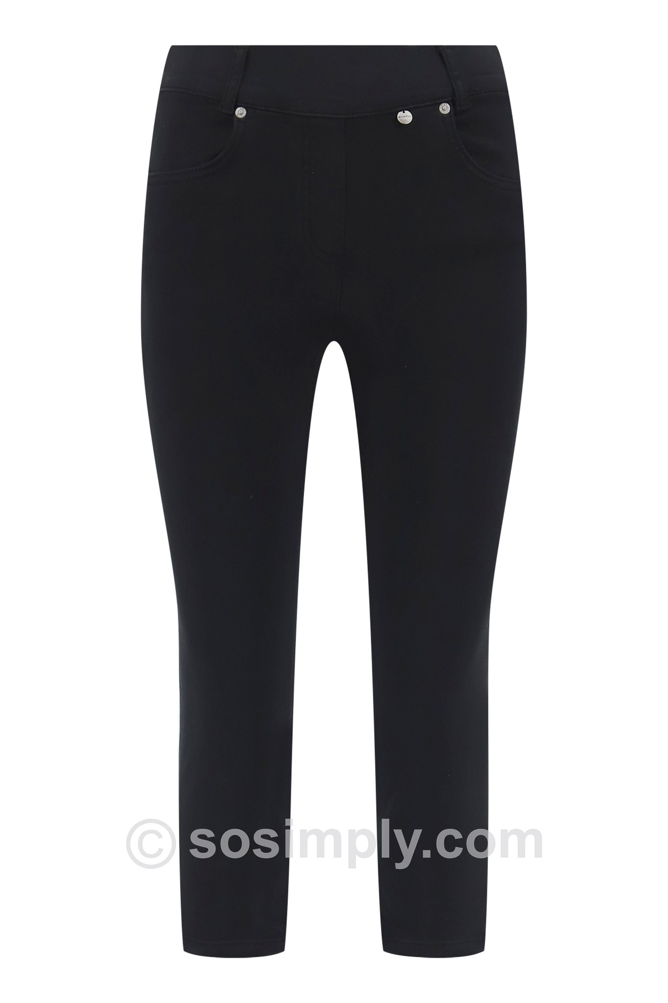 Robell Rose 07 Super Light Denim Crop Black 90