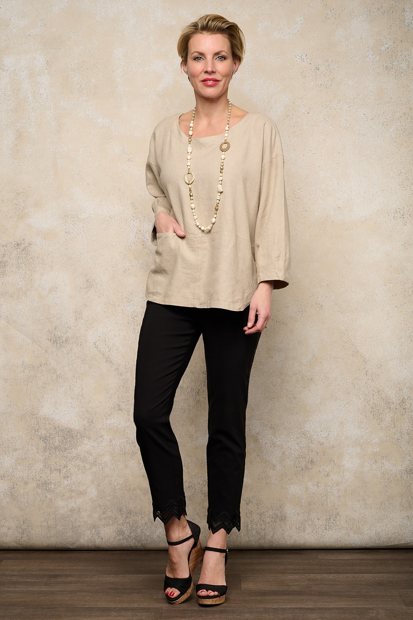 Robell Marie 09 Crochet V Hem Ankle Grazer Black 90